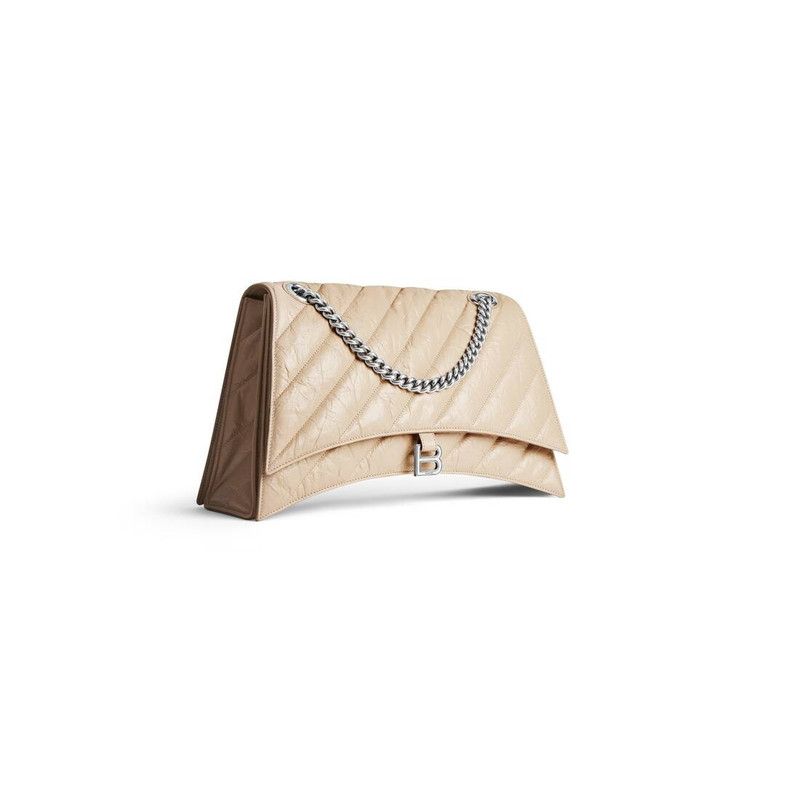 Balenciaga o1in1g1125 Size: OS / Crush Large Chain Bag Quilted in Beige Size ONE SIZE - 2 Thumbnail