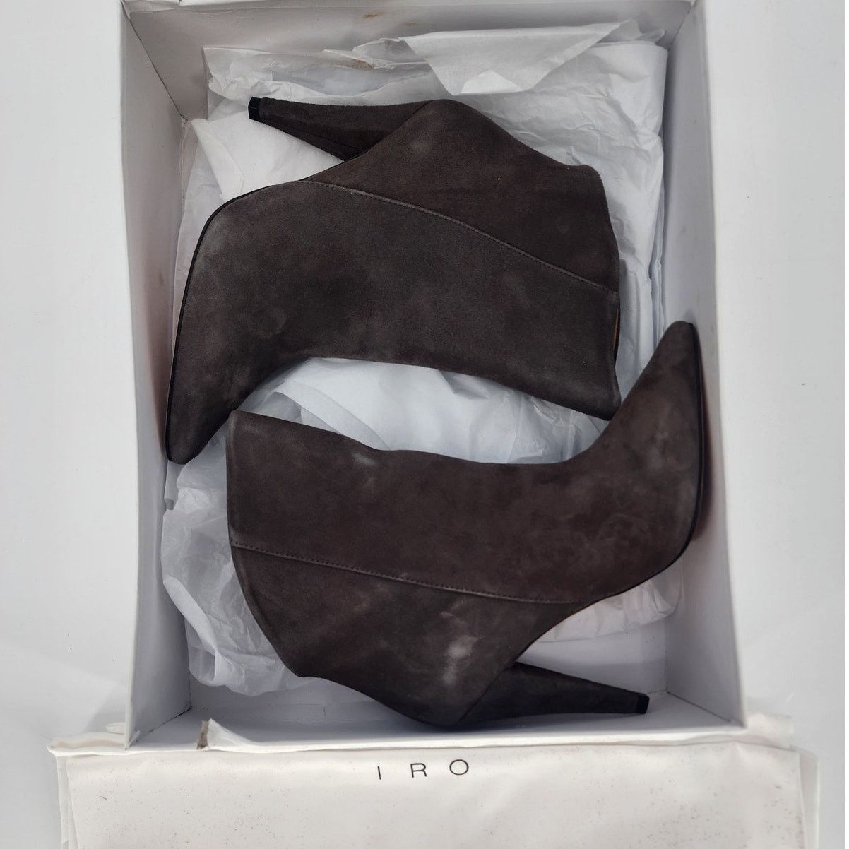 Iro IRO Gray Suede Pointy Toe High-Low Booties Size 36 (US 5.5) Size US 5.5 / IT 35.5 - 12 Thumbnail