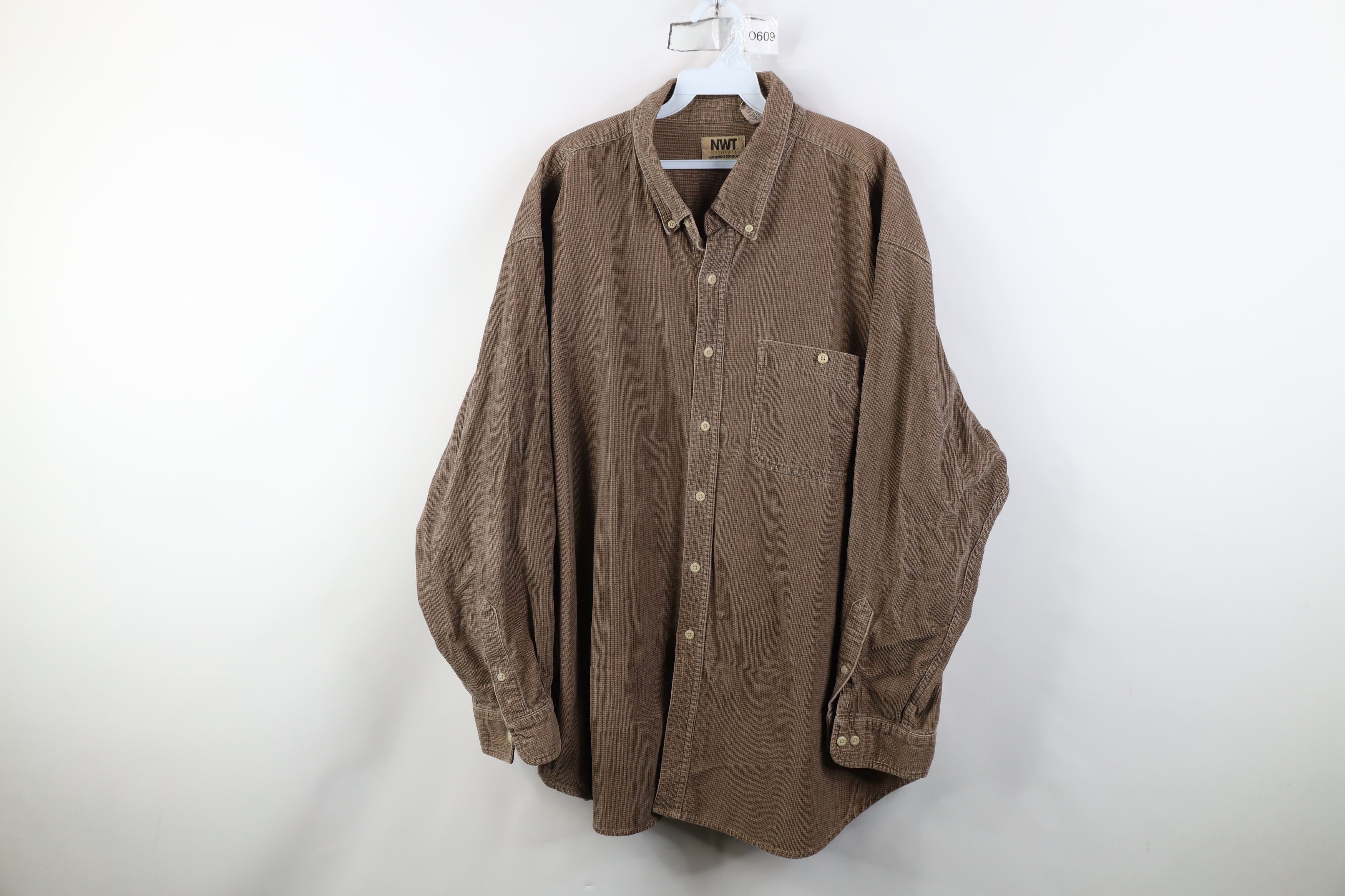 Vintage Vintage 90s Streetwear Collared Button Down Shirt Brown Size US XXL / EU 58 / 5 - 1 Thumbnail