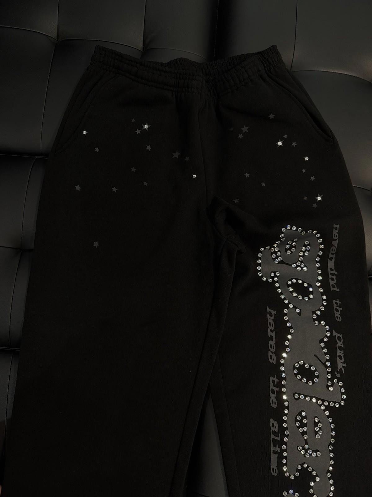 Sp5der Size S - Sp5der Worldwide Black VVS Stone Sweatpants Spider Size US 30 / EU 46 - 6 Thumbnail