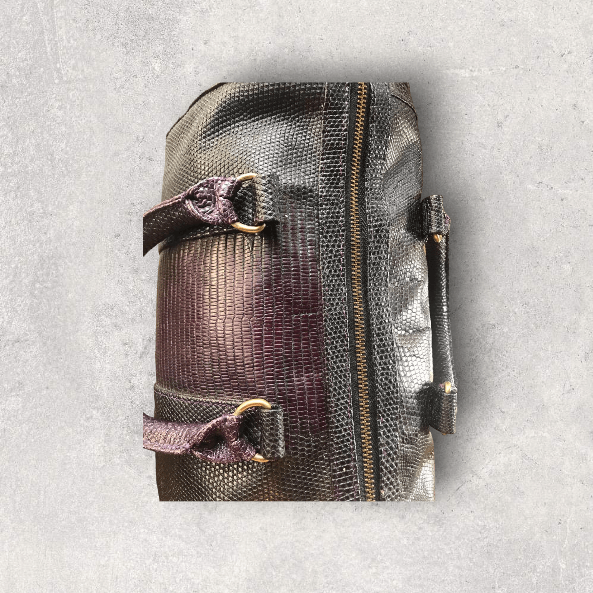 Genuine Leather Lizard Skin Leather Handmade HandleBag Size ONE SIZE - 8 Thumbnail