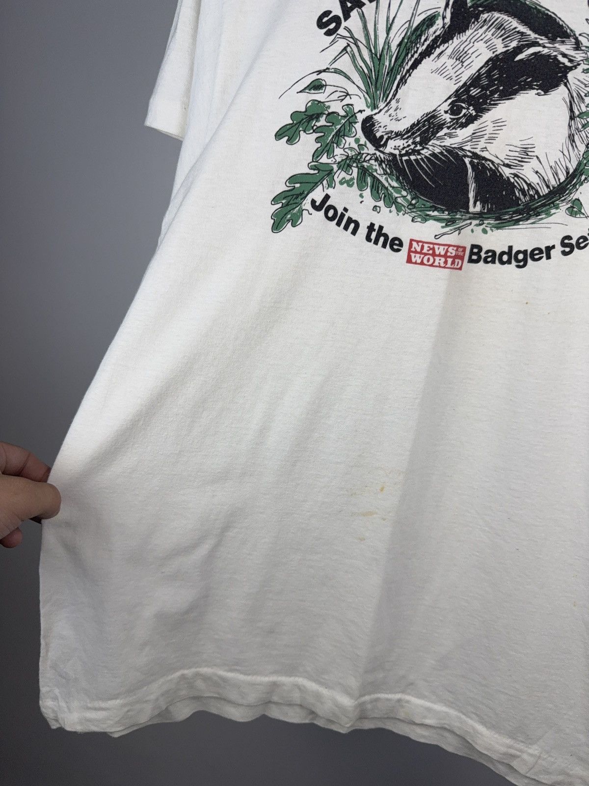 Vintage Vintage 90s Retro Save The BADGERS rare Tee Shirt Size US L / EU 52-54 / 3 - 8 Thumbnail