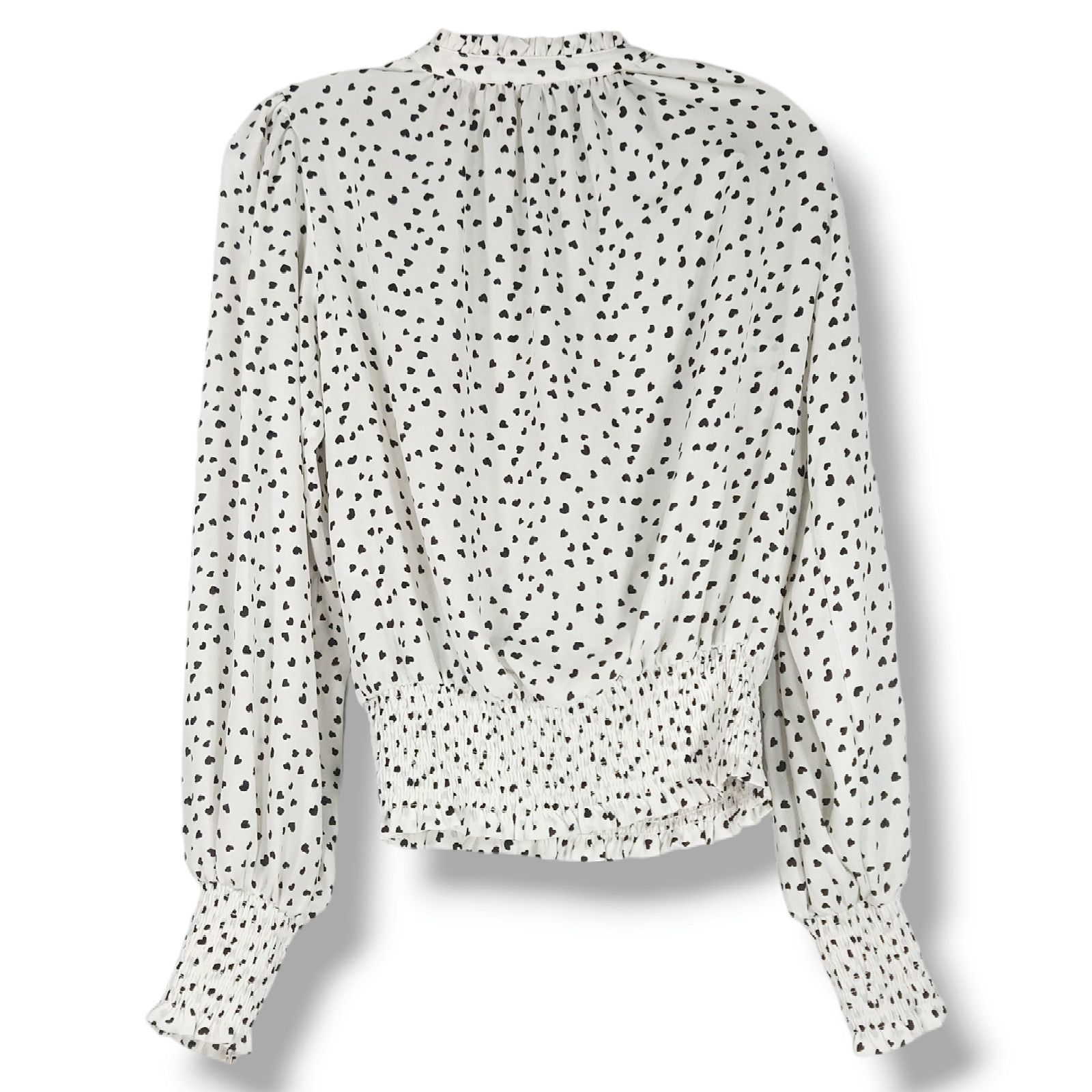 Rachel Zoe EUC Rachel Zoe Smocked Waist/Cuff Heart Peasant Blouse Sz XS Size XS / US 0-2 / IT 36-38 - 2 Thumbnail