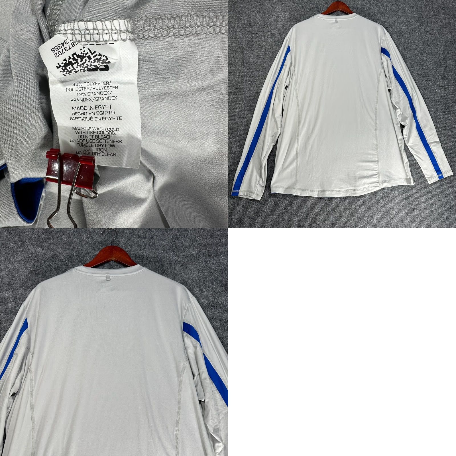 Fila FILA Performance Wicking Top Mens T Shirt XXL NEW W Tag Gray Blue Long Sleeve Size US XXL / EU 58 / 5 - 8 Thumbnail