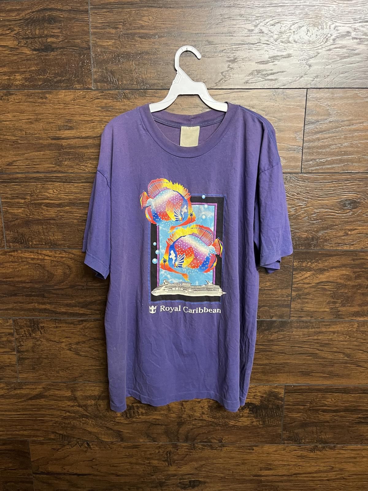 Designer VTG Royal Caribbean T-shirt - Faded Purple Fish Art Tee XL Size US XL / EU 56 / 4 - 1 Thumbnail