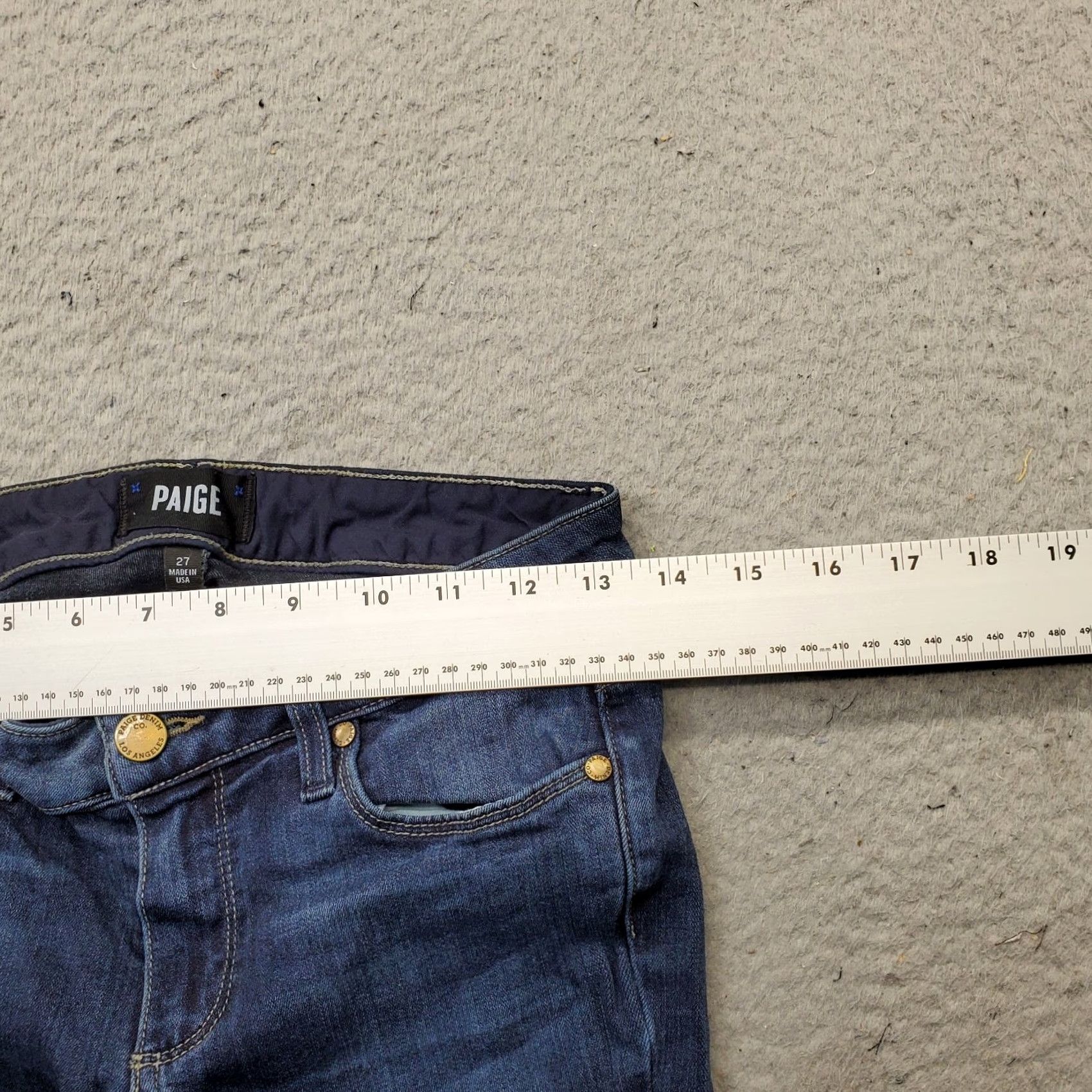 Paige Paige Skyline Skinny Jeans Womens 27 Blue Denim Medium Wash Stretch Regular Solid 5-Pocket Inseam 30.25" Size 27" / US 4 / IT 40 - 6 Thumbnail