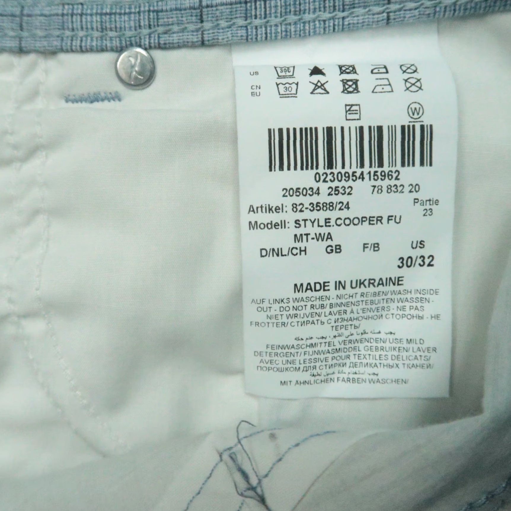 BRAX BRAX Chino Pants Men 28x29 Blue Plaid Ultralight Stretch 5-Pocket Regular Fit Size US 28 / EU 44 - 7 Thumbnail