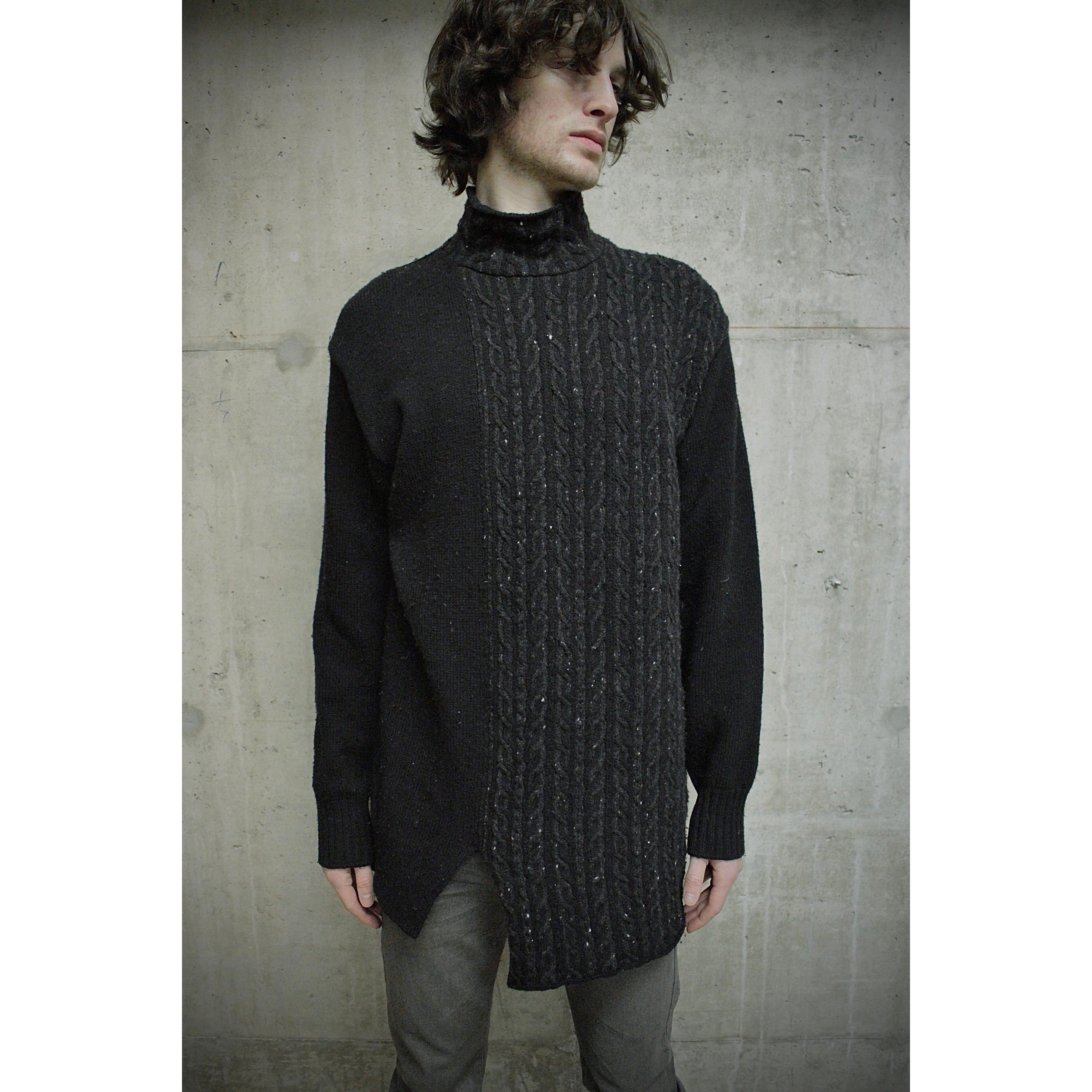 Yohji Yamamoto Yohji Yamamoto POUR HOMME Asymmetric Cable Knit Neck Jumper Size US L / EU 52-54 / 3 - 2 Thumbnail