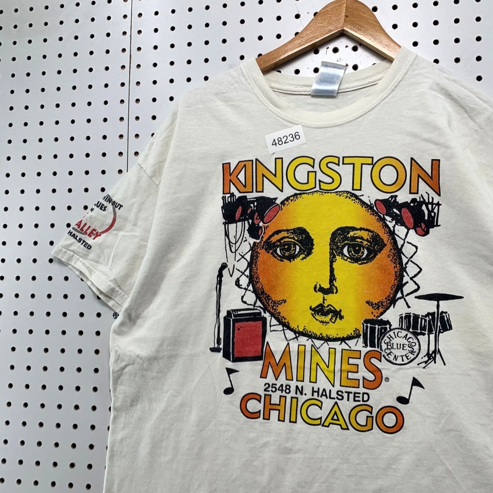 Gildan VINTAGE Kingston Mines Chicago T Shirt Mens XL White Reggae Music Shirt Size US XL / EU 56 / 4 - 4 Thumbnail