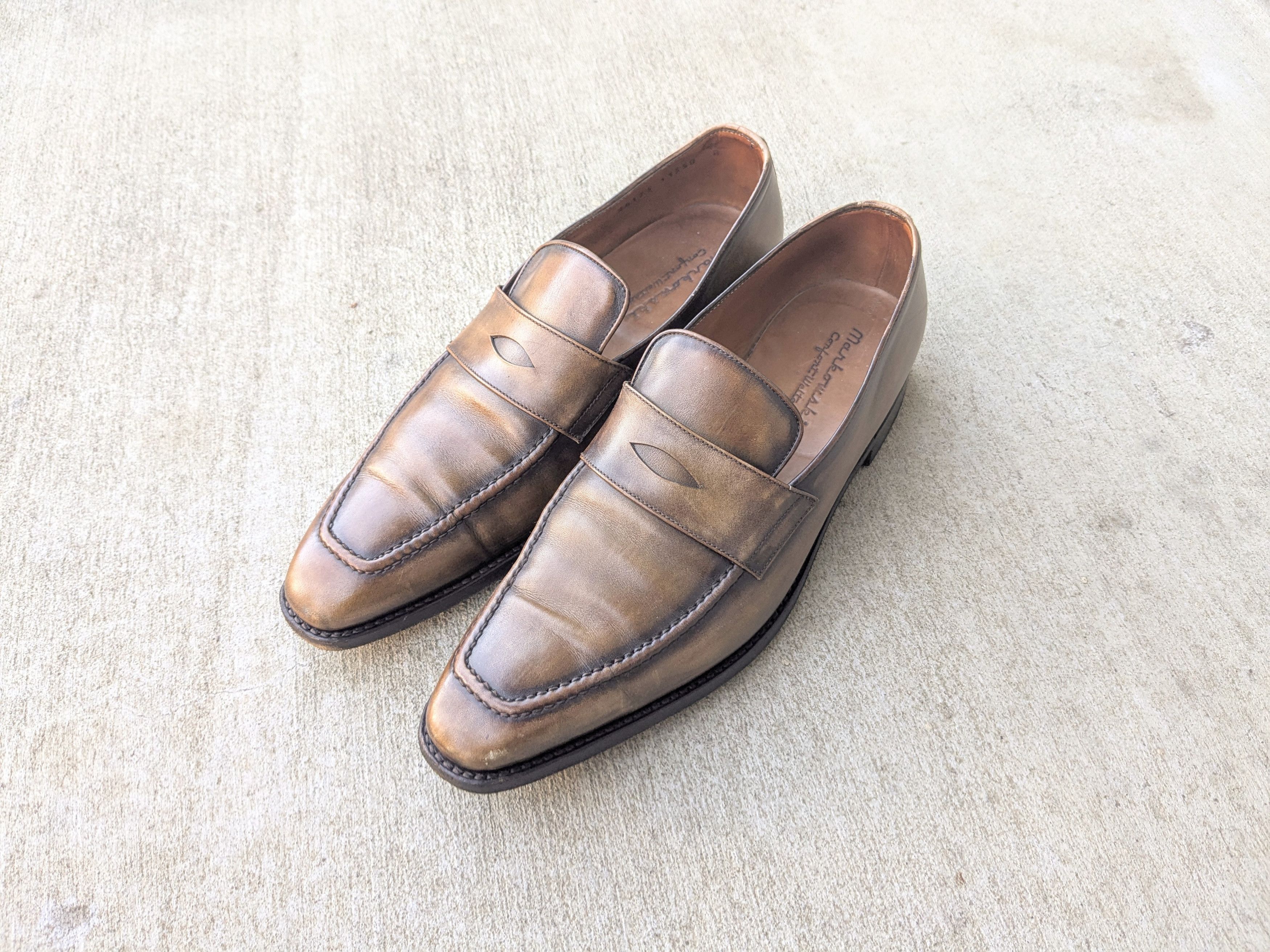 Berluti Markowski Penny Loafers Brown Leather 9 Patina Burnished Size US 9 / EU 42 - 1 Thumbnail