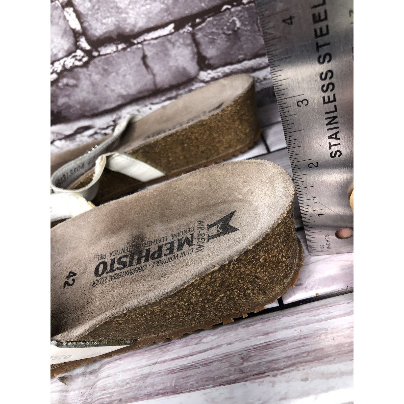 Mephisto Mephisto White Rhinestone Crystal Strap Slide Cork Sandals W Size US 11 / IT 41 - 15 Thumbnail