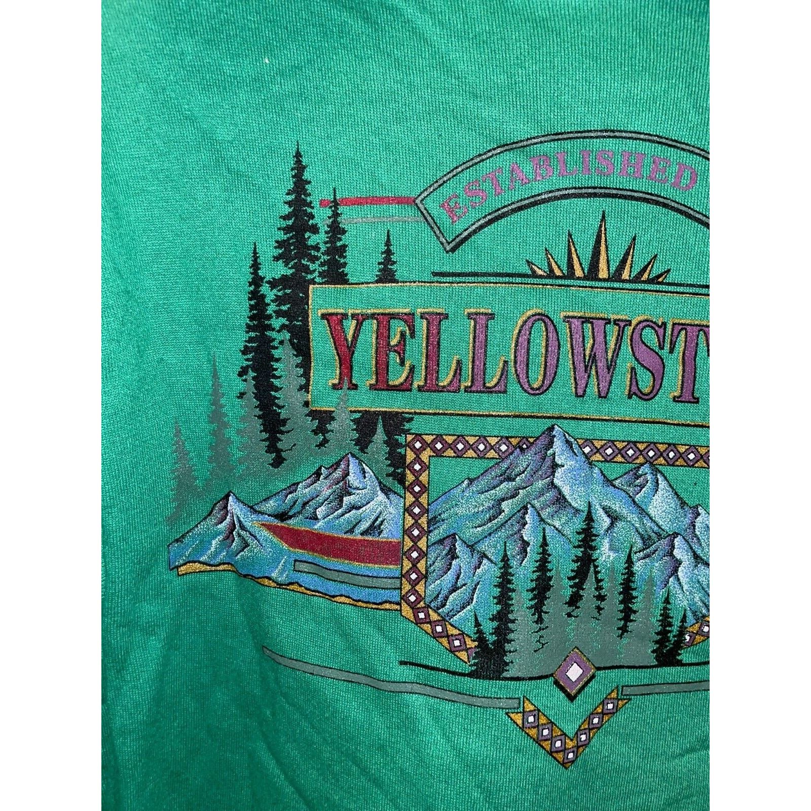 Jerzees Vintage Yellowstone Hoodie Nature Green Jerzees 80s VTG M Size US M / EU 48-50 / 2 - 3 Thumbnail