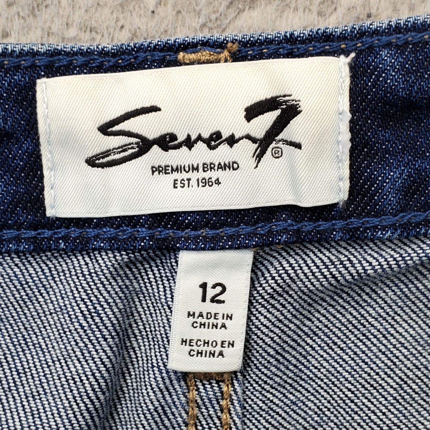 Vintage Seven7 Jeans Womens Size 12 Blue Denim Premium Loose Fit Straight Leg MY10341DE Size 34" / US 12 / IT 48 - 7 Thumbnail