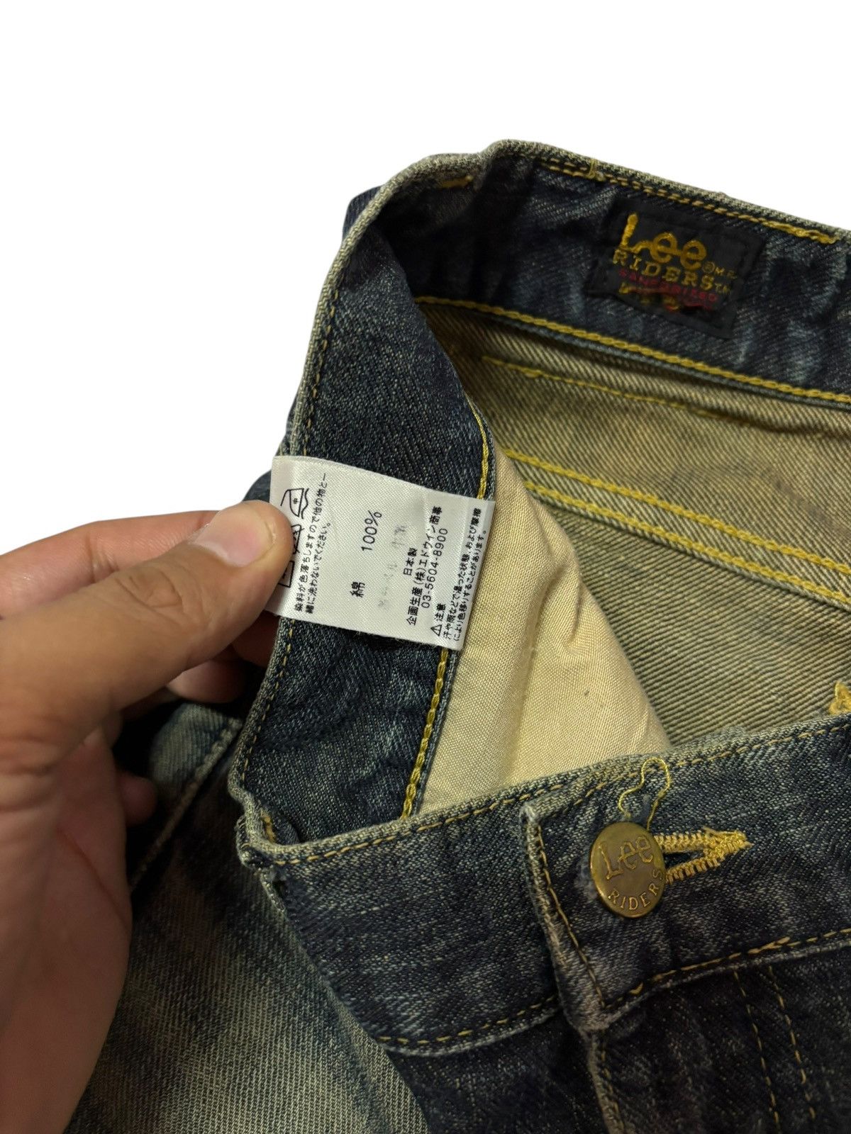Lee Vtg Lee Japan Faded Mud Wash Distressed Jeans Size US 30 / EU 46 - 10 Thumbnail