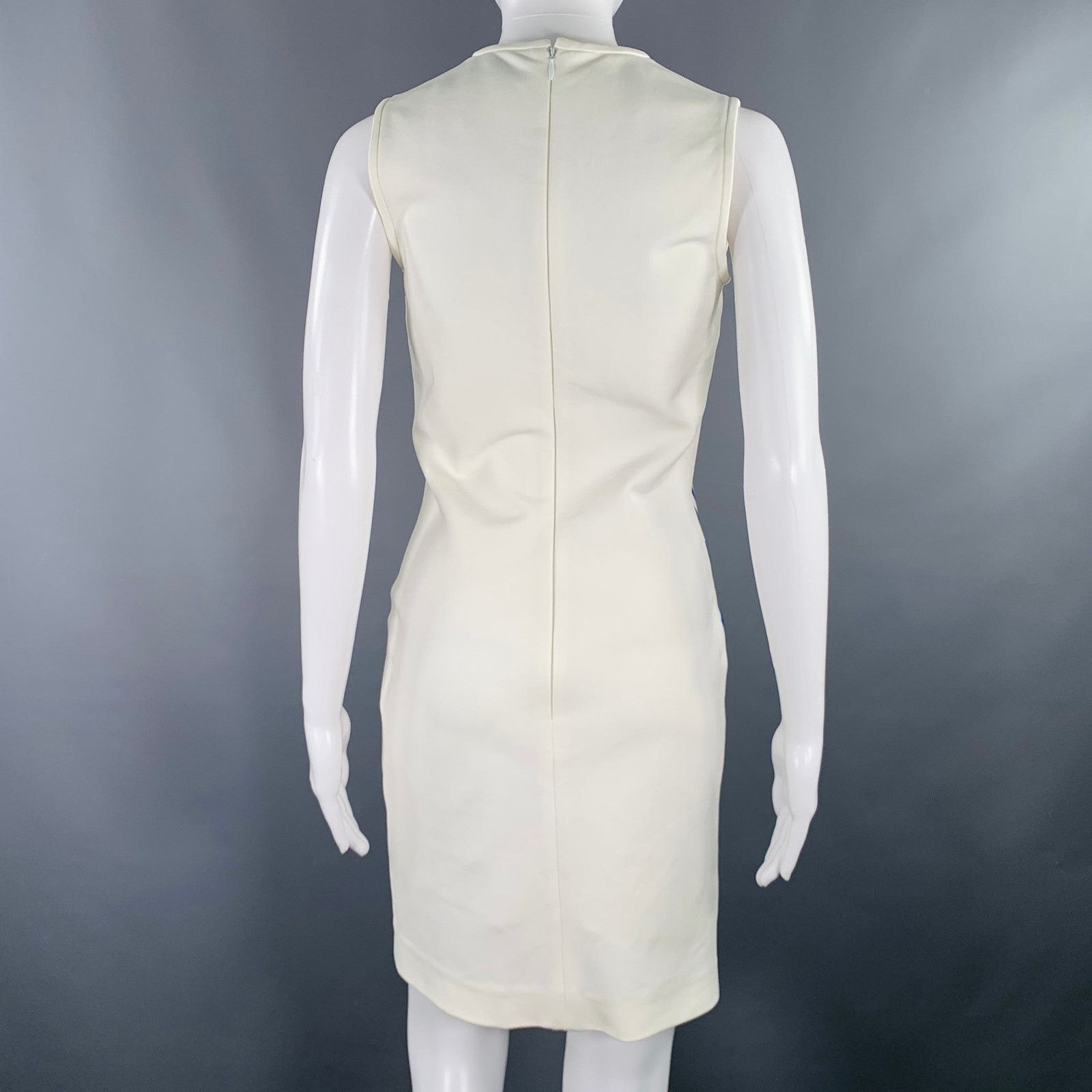 Other DAVID KOMA Size 6 White Blue Geometric Mini Cocktail Dress Size M / US 6-8 / IT 42-44 - 3 Thumbnail