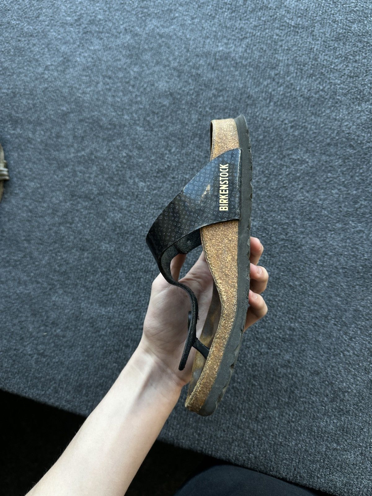 Birkenstock 🚨Vintage Birkenstock 38 black gold Luxe Sandals rare slides Size US 8 / IT 38 - 5 Thumbnail