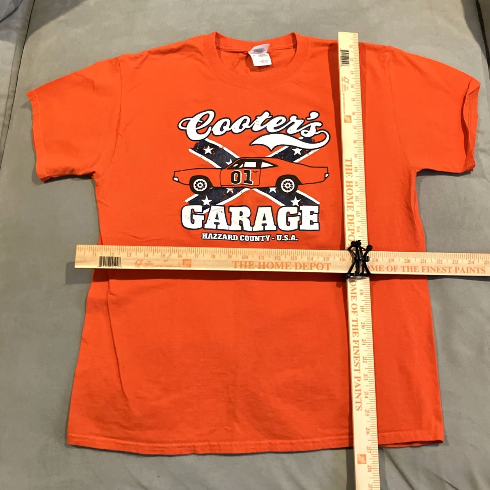 Fruit Of The Loom VINTAGE Duke's Of Hazzard T Shirt - Cooter's Garage - Hazzard County - Large Orange Men's L Graphic Print Shirt Size US L / EU 52-54 / 3 - 4 Thumbnail