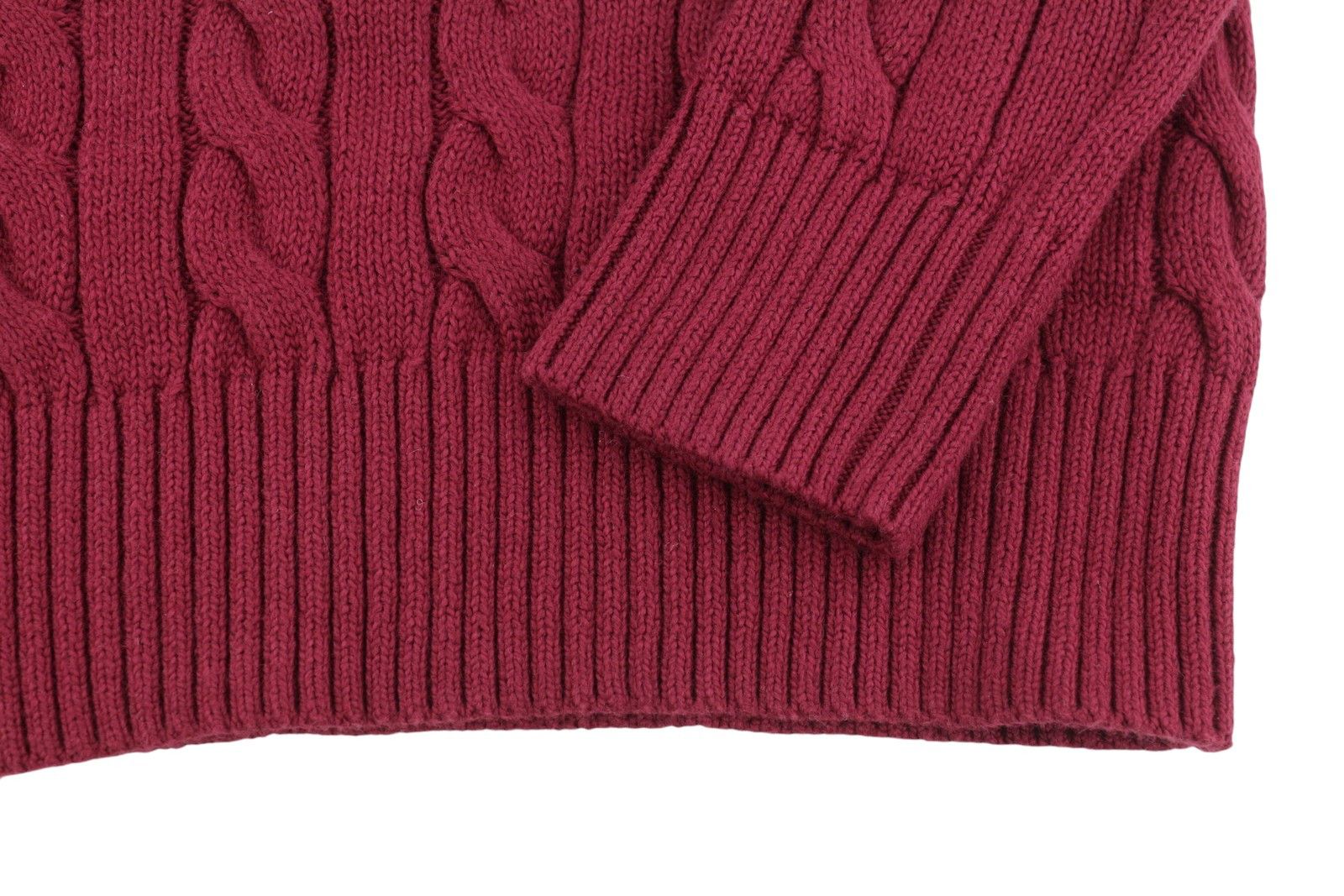 Ralph Lauren RED S Burgundy Cable Knit Pullover Jumper 86918 Size US S / EU 44-46 / 1 - 5 Thumbnail