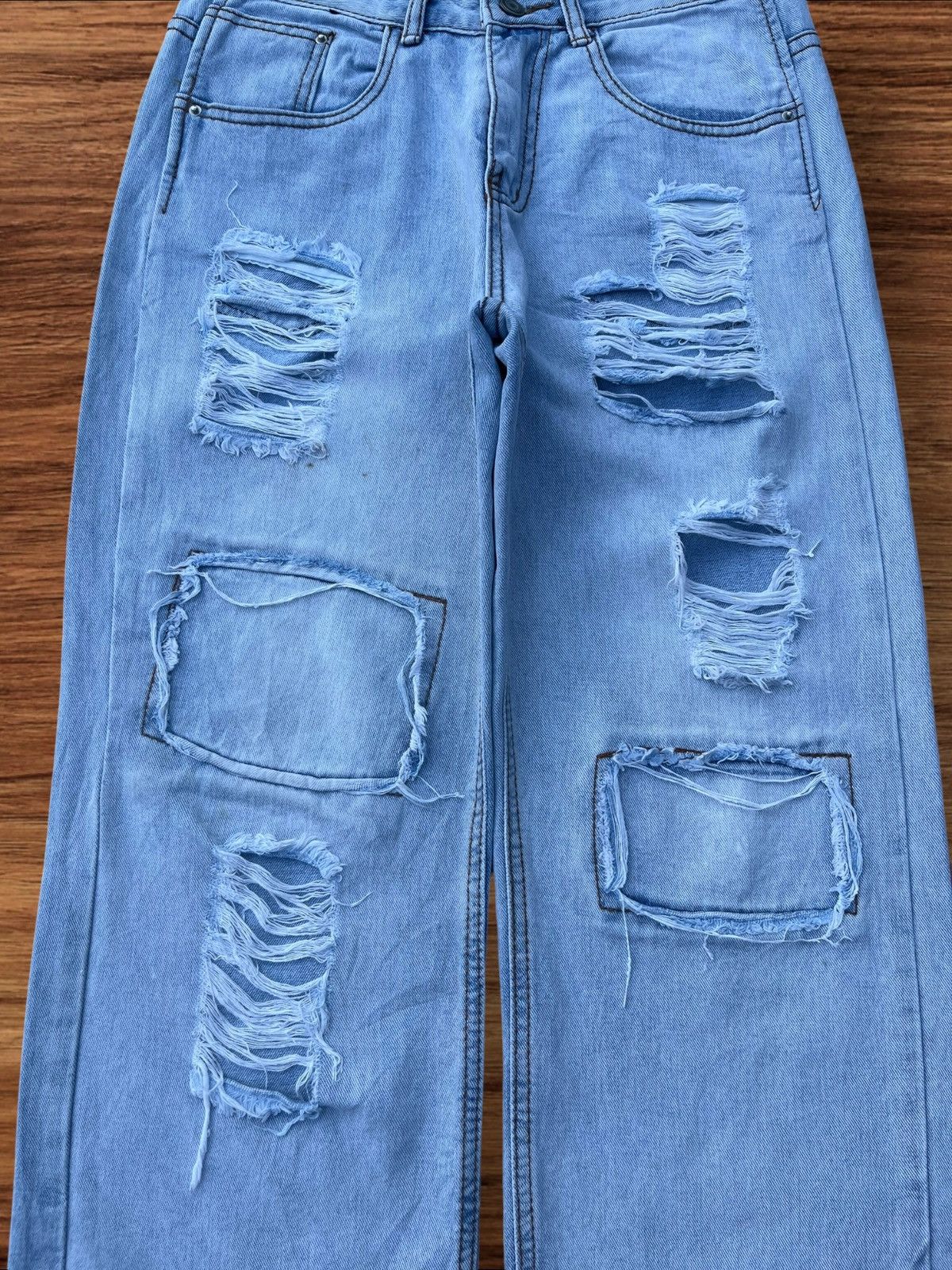 Designer × Japanese Brand Vintage Japanese Brand Blue Washed Distressed Patches Shorts Size US 28 / EU 44 - 6 Thumbnail