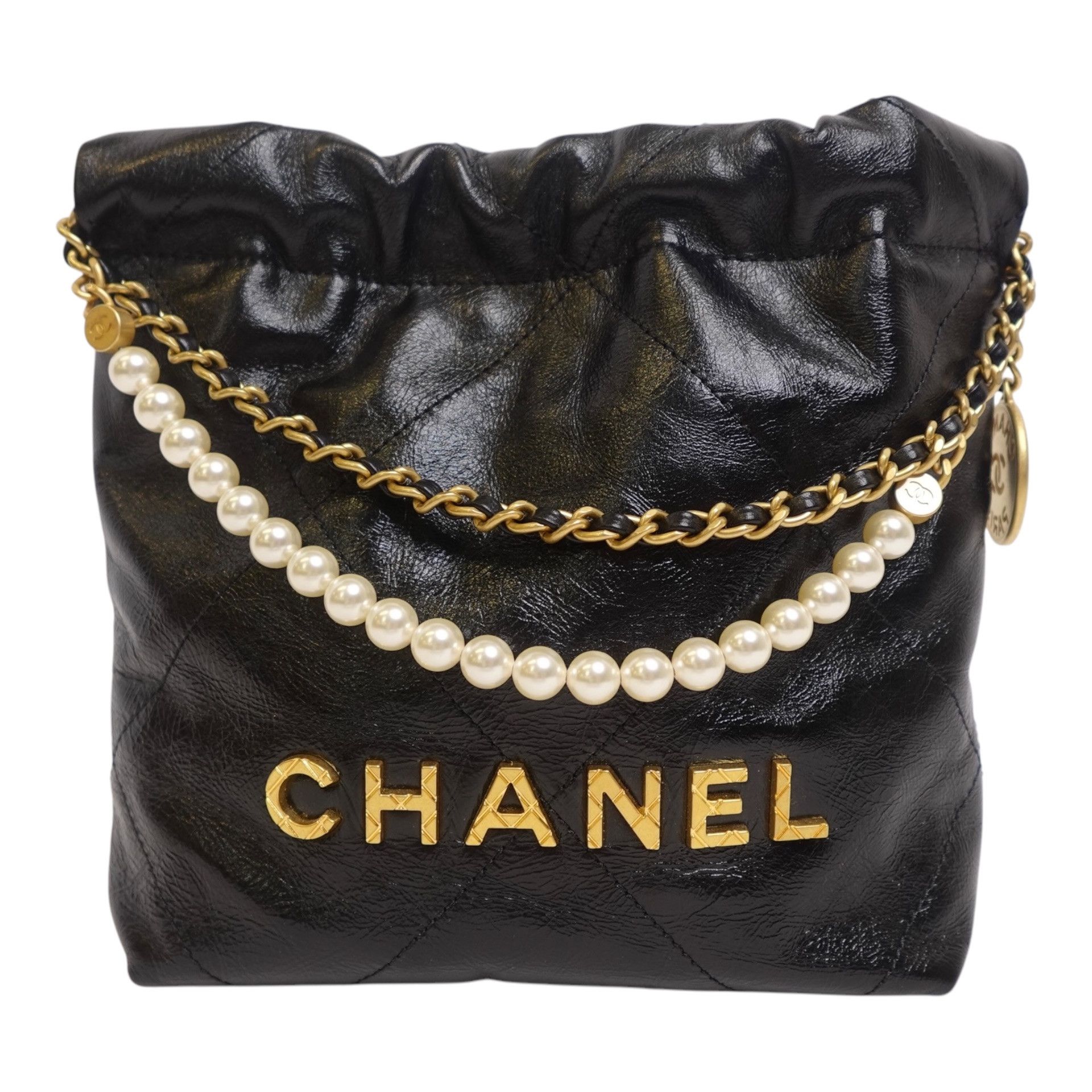 Chanel Chanel Shiny Crumpled Calfskin Quilted Pearl Mini Size ONE SIZE - 1 Thumbnail