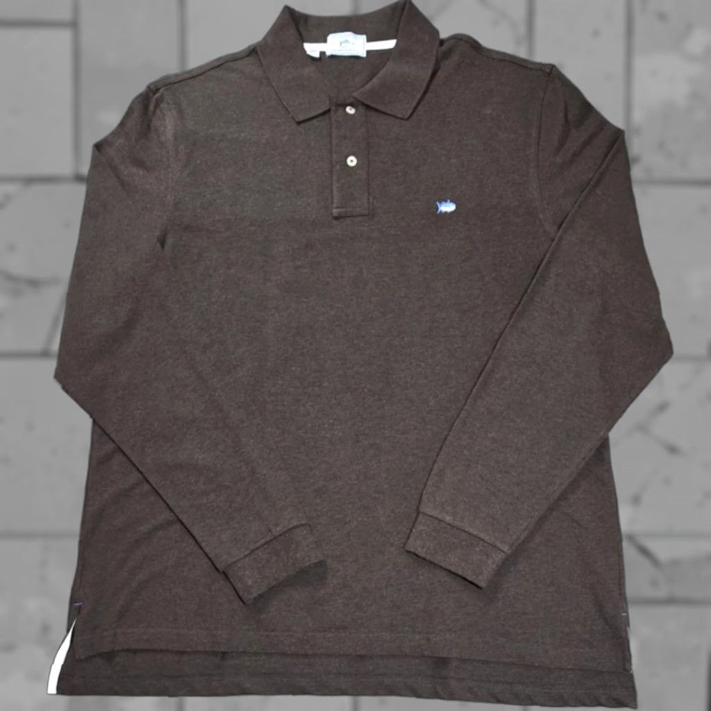 Southern Tide Southern Tide Polo Shirt XL Brown Long Sleeve Mens Heathered Polo Cotton Size US XL / EU 56 / 4 - 1 Thumbnail