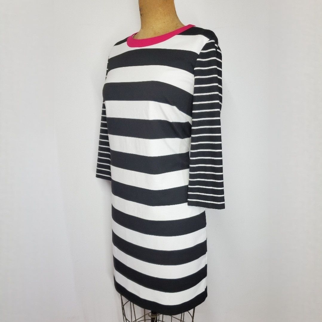 Other Eliza J Size 14/L Dress Midi Jersey Stripe Pink Collar 3/4 Size L / US 10 / IT 46 - 3 Thumbnail