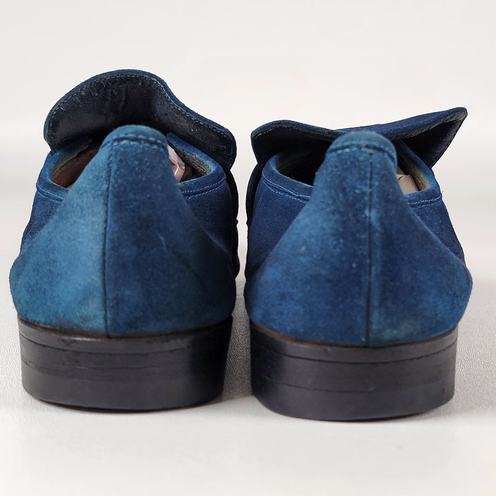 Vintage VINTAGE Blue Suede Loafers Men Size 11.5 Dress Slip On Pointed Toe Leather Lining Leather Upper Classic Size US 12 / EU 45 - 5 Thumbnail