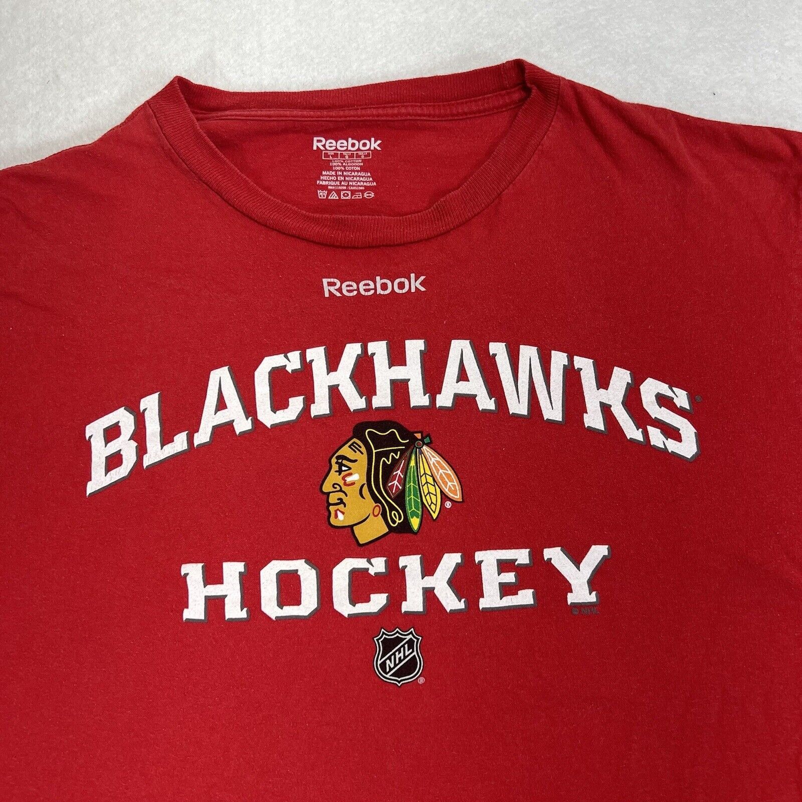 Reebok Reebok NHL Chicago Blackhawks Large Red Graphic T Shirt Size US L / EU 52-54 / 3 - 2 Thumbnail