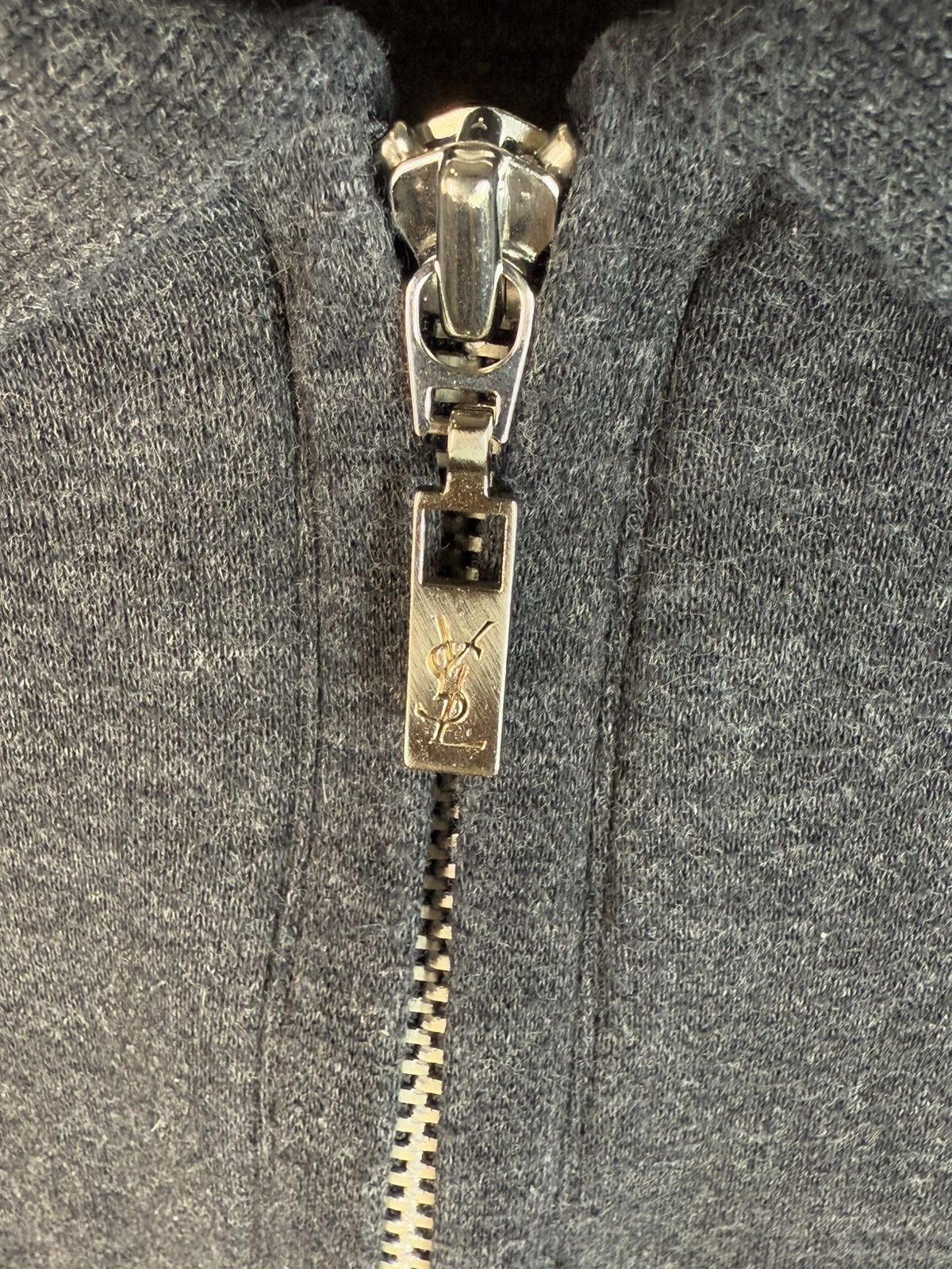 Yves Saint Laurent 90s YSL Sweatshirt 1/4 Quarter Zip Grey Vintage Sweater Size US L / EU 52-54 / 3 - 3 Thumbnail