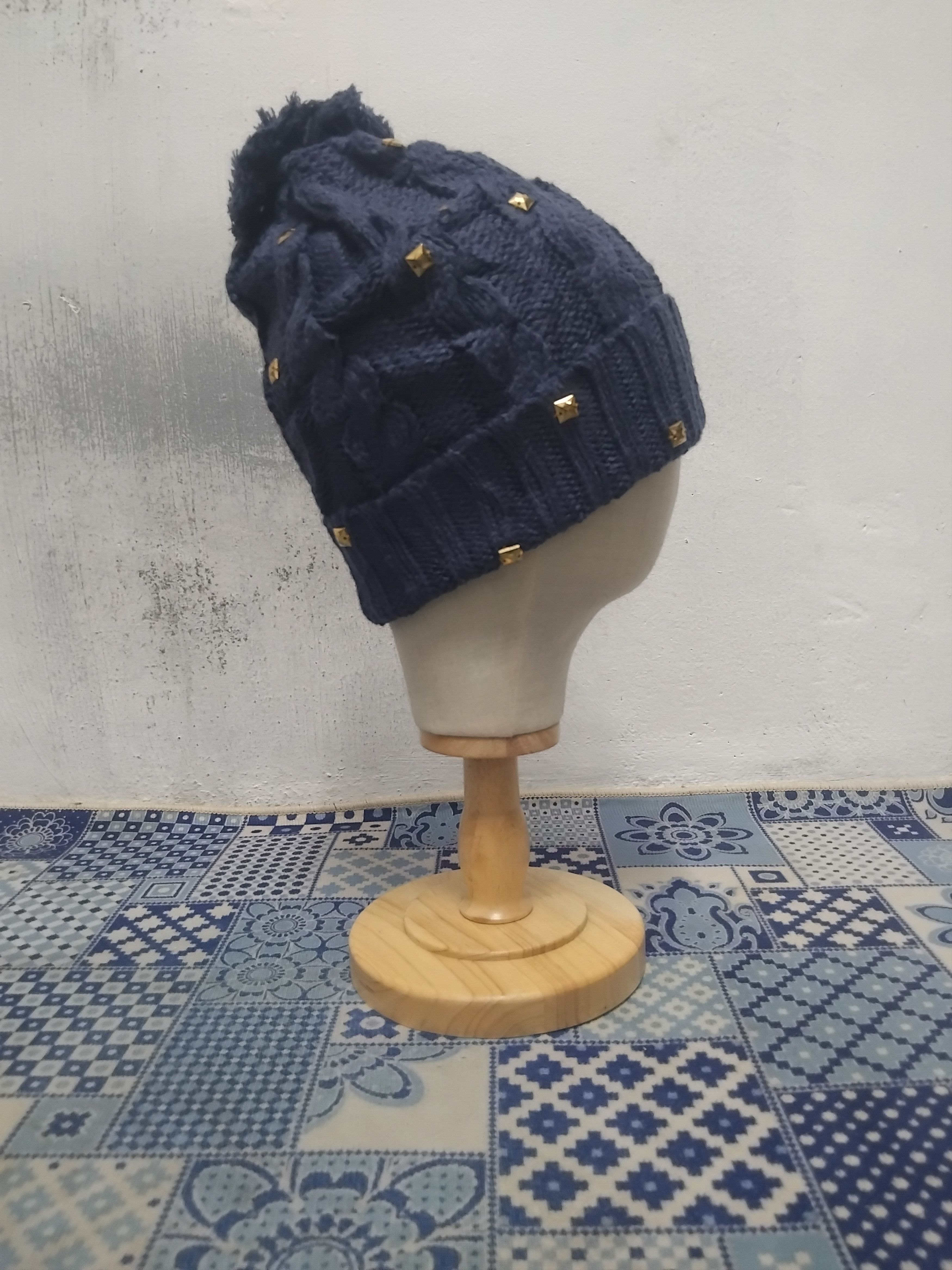 Japanese Brand Studded streetwear blue colour beanie Size ONE SIZE - 7 Thumbnail