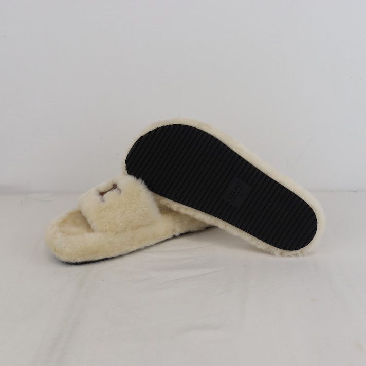 Celine o1rshd1 /dup/ Furry Slippers Slipper Fur Triomphe Size US 9 / IT 39 - 12 Thumbnail