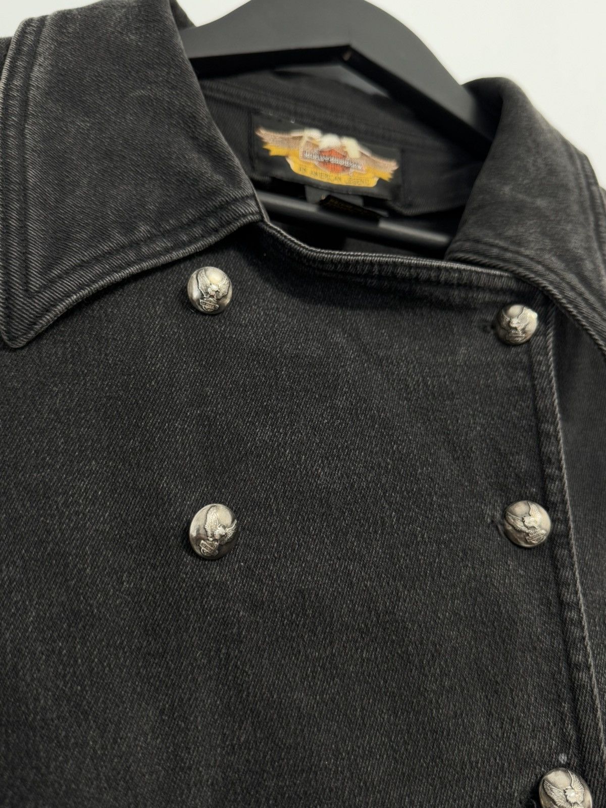 Harley Davidson HARLEY-DAVIDSON VTG FADED JEAN JACKET DOUBLE BREASTED Size M / US 6-8 / IT 42-44 - 8 Thumbnail