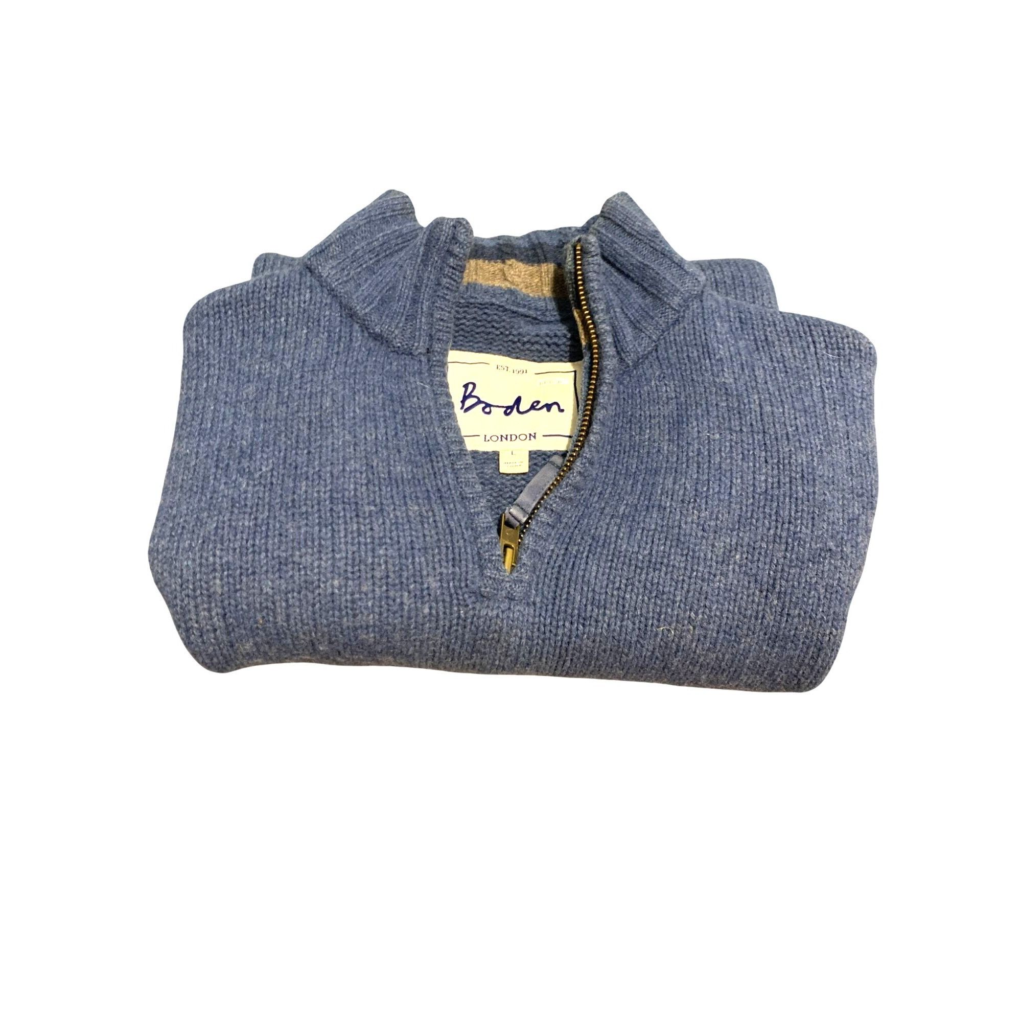 Boden Vintage Boden London Mens Pull-Over Lambs Wool Sweater L Blu Size US L / EU 52-54 / 3 - 2 Thumbnail