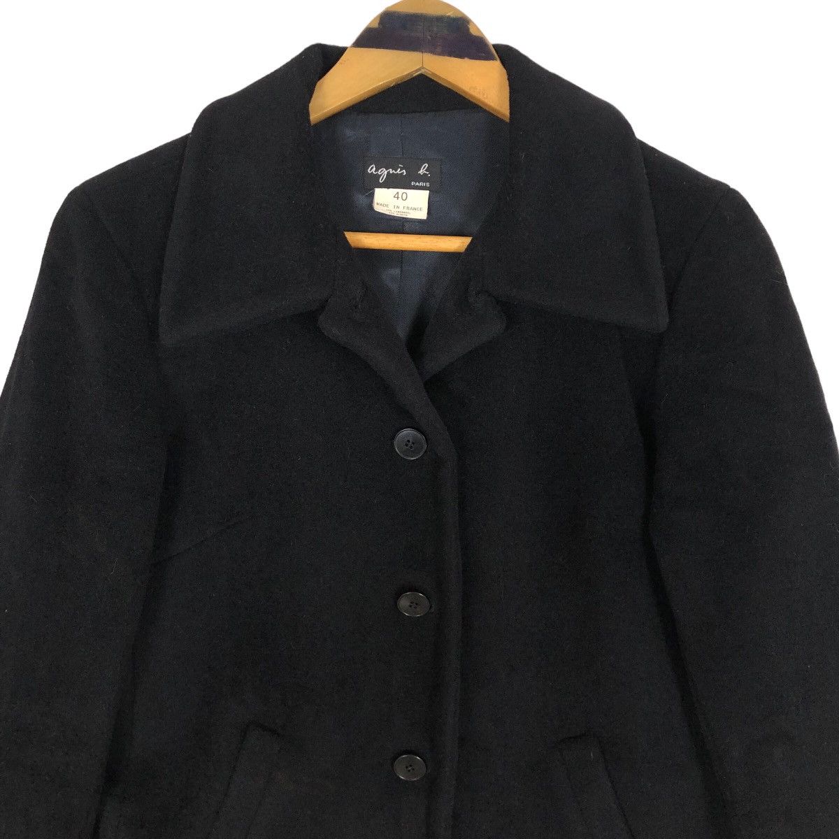 Designer × agnes b. Vintage Agnes B Paris Lambswool Angora Coat Light Jacket Size M / US 6-8 / IT 42-44 - 3 Thumbnail