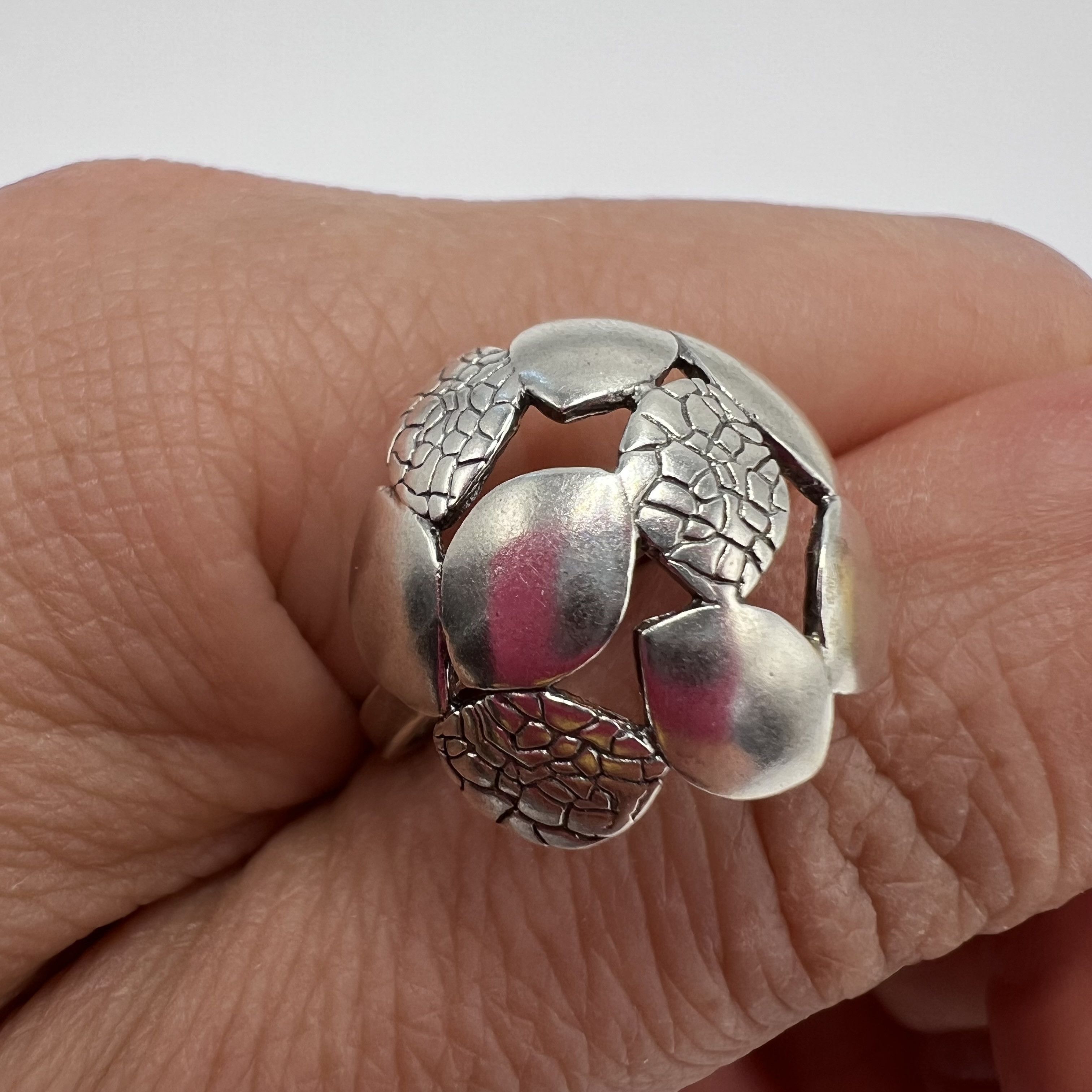 Vintage Vintage Unique Ring Sterling Silver 925 Jewelry Size 7US Size ONE SIZE - 2 Thumbnail