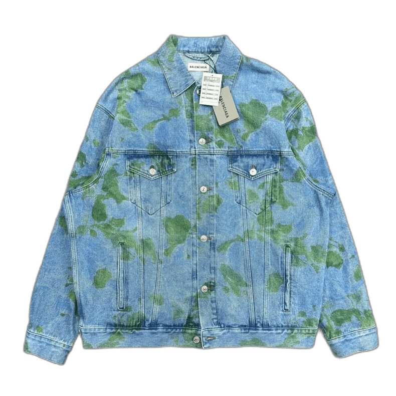 Balenciaga Moss Print Denim Jacket