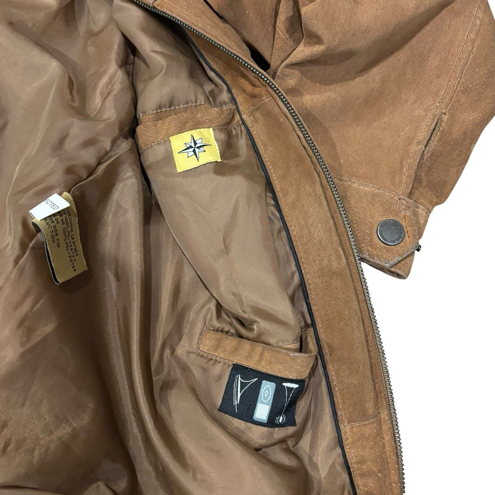 Other Vintage 80s Suede Bomber Jacket Tan Measures XL [Tagged L] Size US XL / EU 56 / 4 - 4 Thumbnail