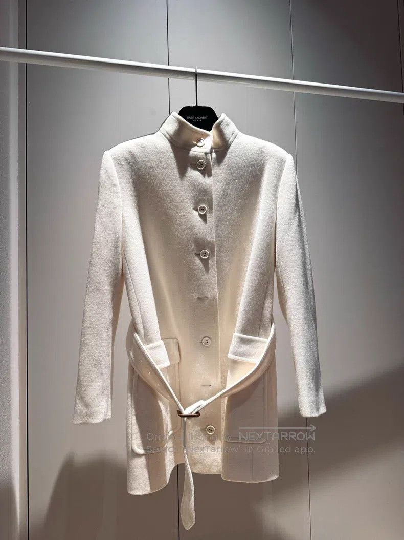 Saint Laurent Paris Saint Laurent Paris Poster Style Wool Coat Size S / US 4 / IT 40 - 1 Thumbnail