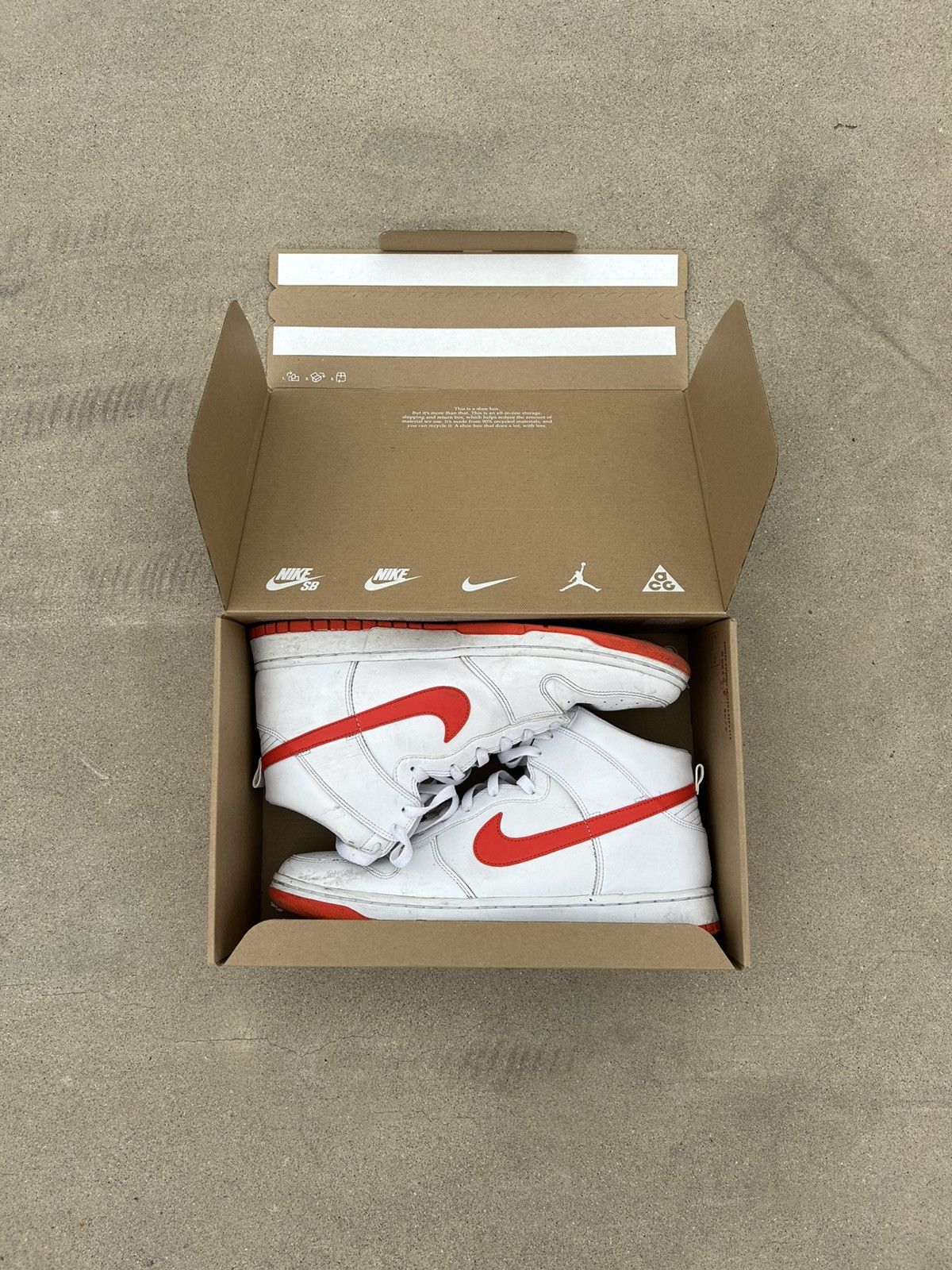 Nike Nike Dunk Hi Retro men’s 12 - white/white/picante red Size US 12 / EU 45 - 1 Thumbnail