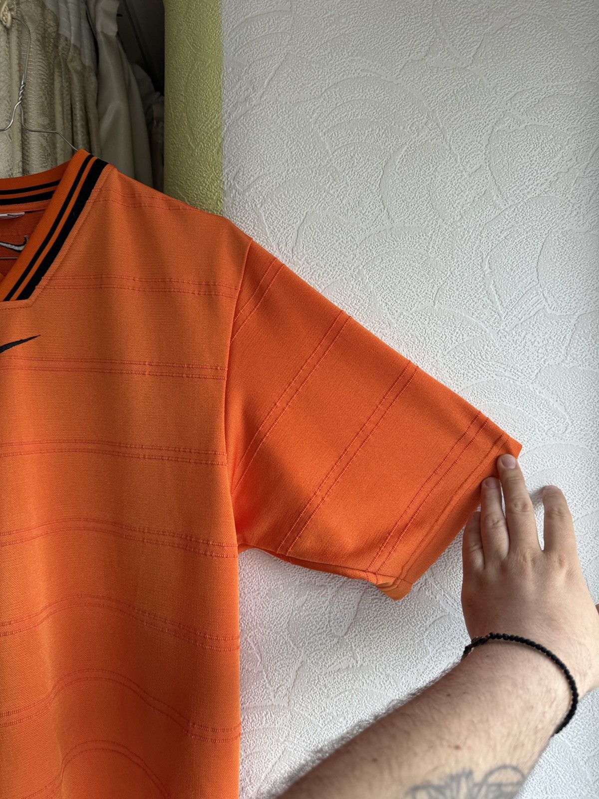 Nike Vintage 90s Nike Center Swoosh Striped Jersey T-Shirt Baggy Size US M / EU 48-50 / 2 - 8 Thumbnail