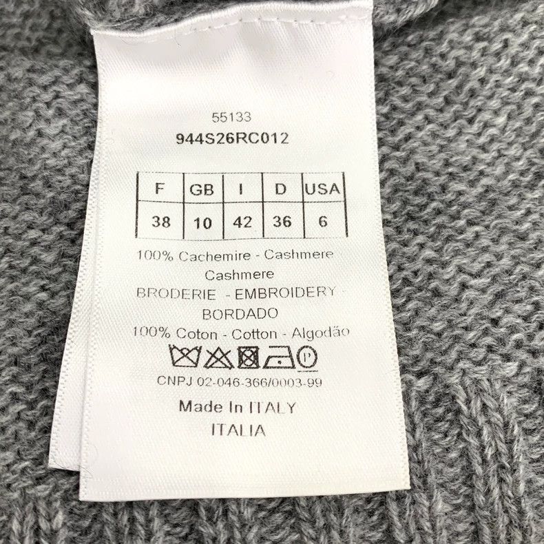 Dior DiorGray animal embroidered cashmere round-neck long-sleeve Size XS / US 0-2 / IT 36-38 - 8 Thumbnail