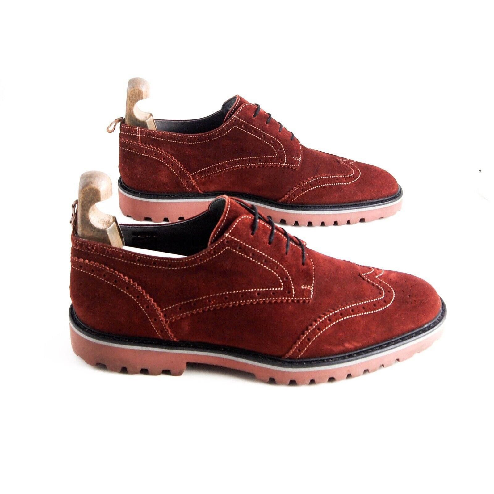 Designer Floris Van Bommel Brogues Red Rust Suede Mens US 9 EU 42 Size US 9 / EU 42 - 4 Thumbnail