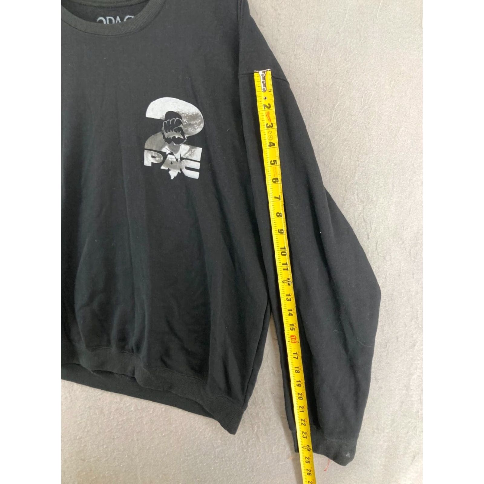 Vintage VINTAGE 2PAC Mens Sweatshirt 2XL Black 90s Cotton Blend Crew Neck Long Sleeve Easy Care Size US XXL / EU 58 / 5 - 4 Thumbnail