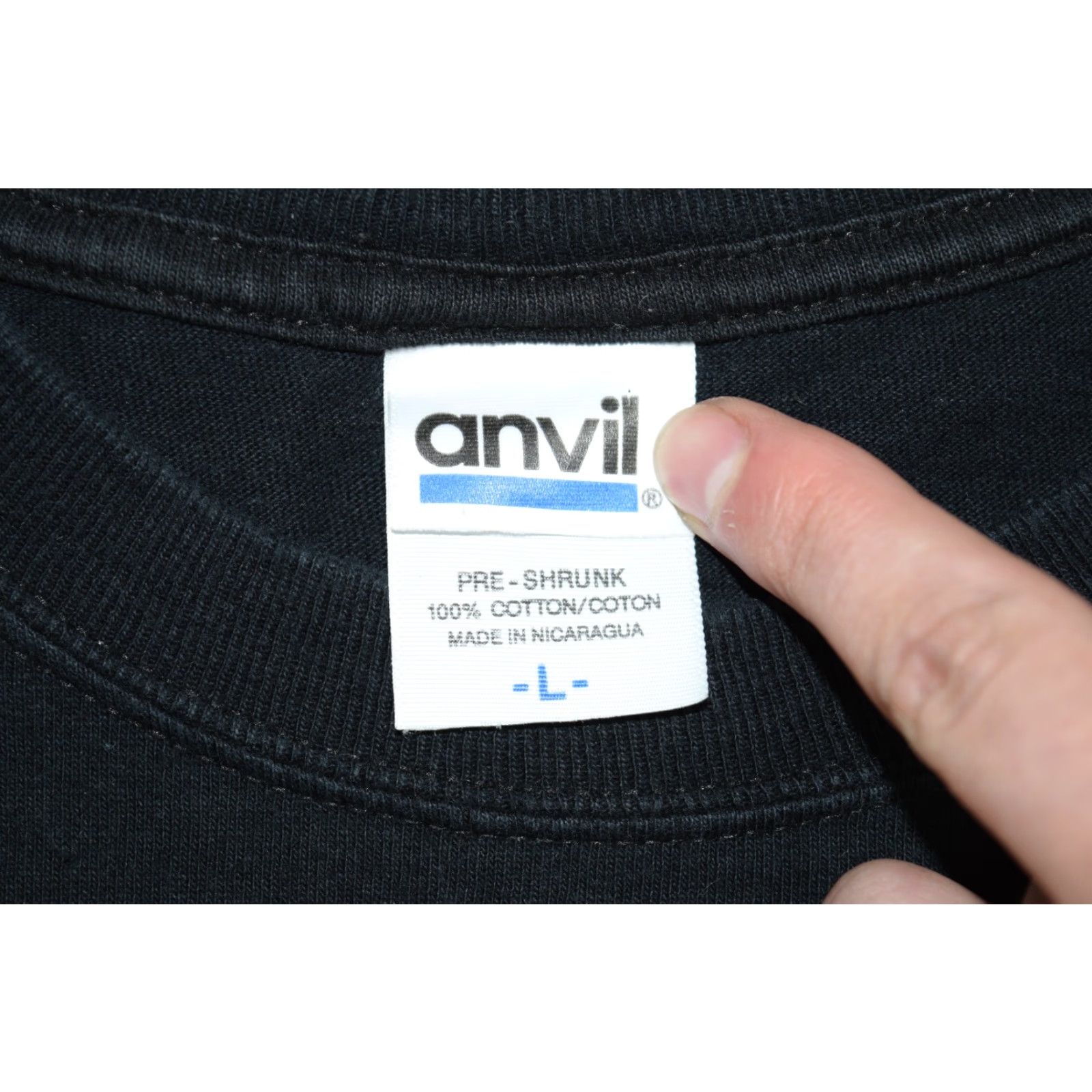 Anvil VINTAGE Anvil T-Shirt Metal 2-Sided Long Sleeve Black Adult L Crew Neck 2000s Gothic Punk Rock 90s Mens Size US L / EU 52-54 / 3 - 4 Thumbnail
