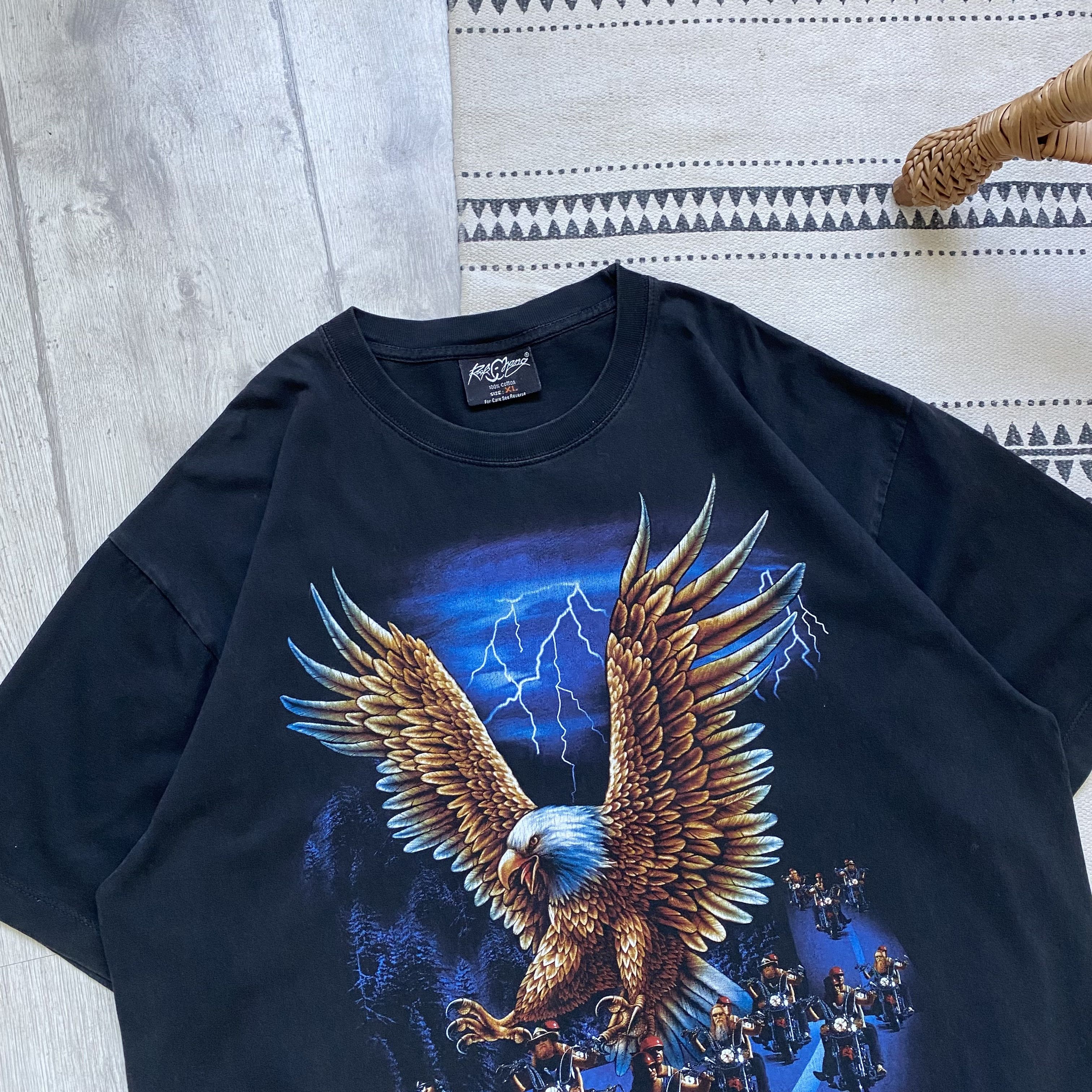 Harley Davidson 🦅 Vintage USA Eagle biker Tee Harley Davidson Live legends Size US XL / EU 56 / 4 - 2 Thumbnail