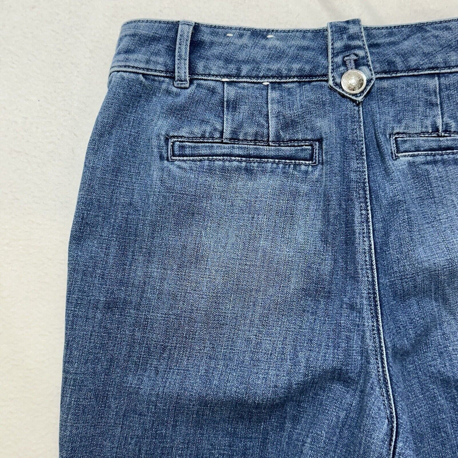 Other Talbots Sailor 6P Capri Blue Jeans 22" Inseam Silver Buttons Size 28" / US 6 / IT 42 - 12 Thumbnail