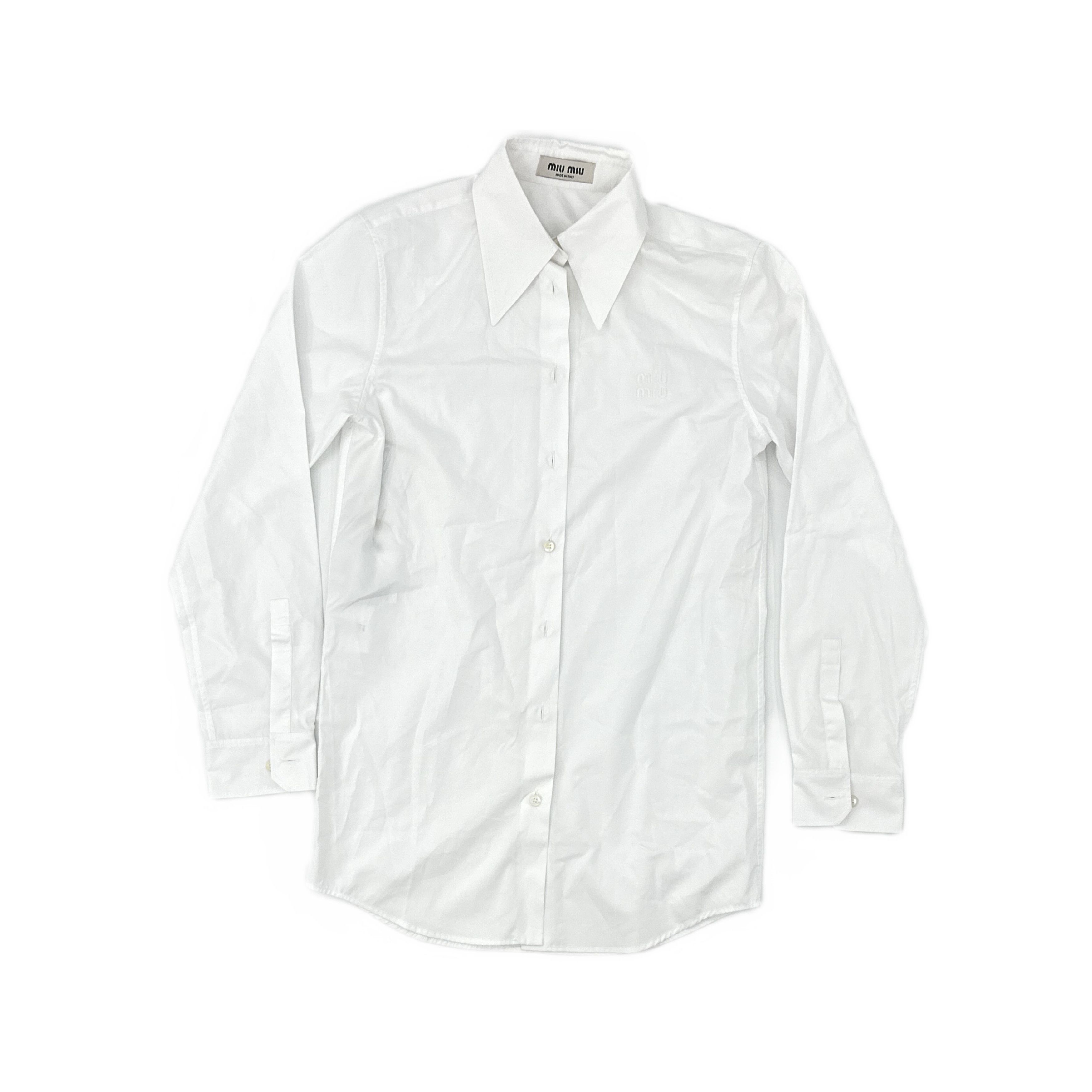 Miu Miu Miu Miu Logo Patch Button Up Shirt Size 36 | Grailed
