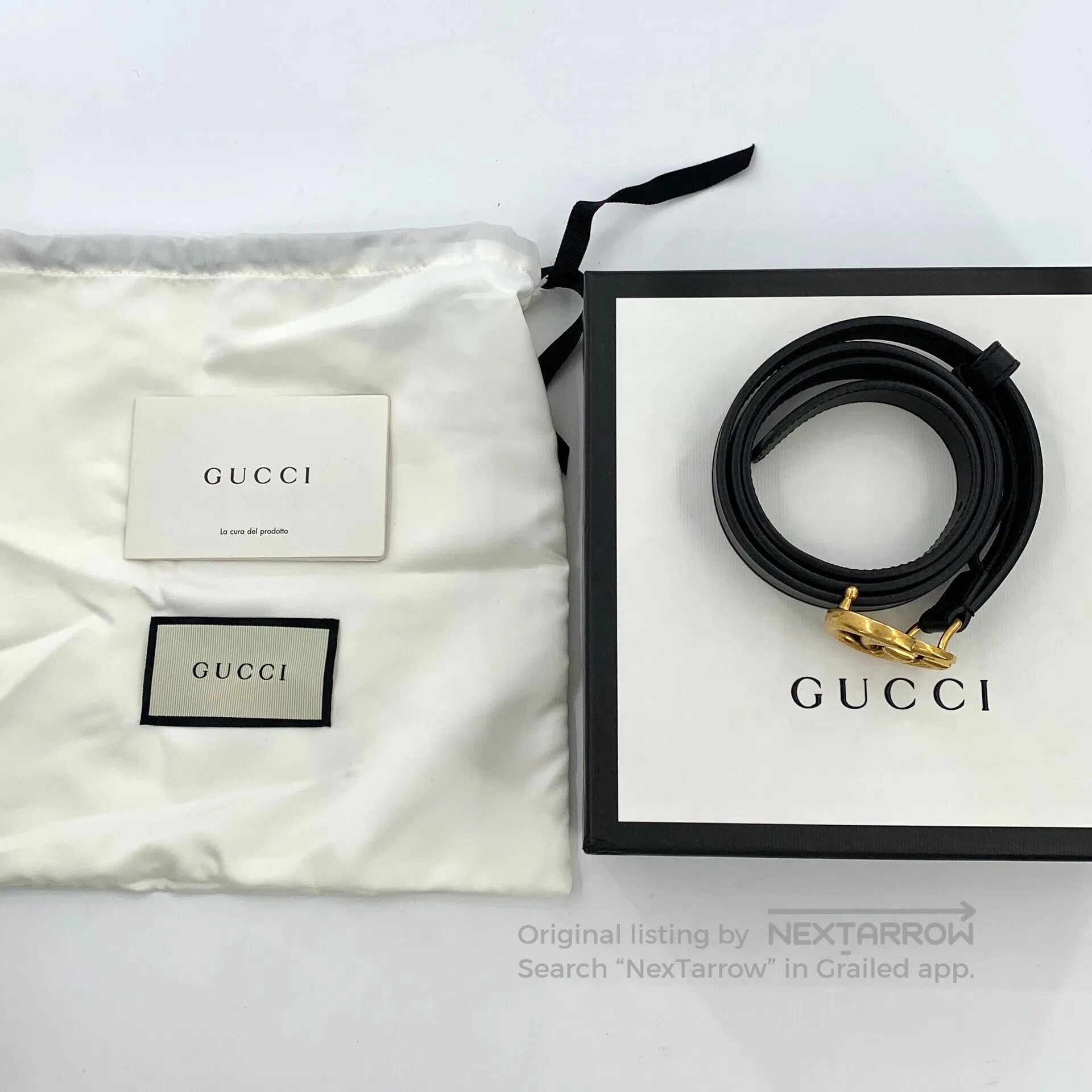 Gucci Guicci Black Double G Smooth Buckle Belt| Size ONE SIZE - 9 Thumbnail