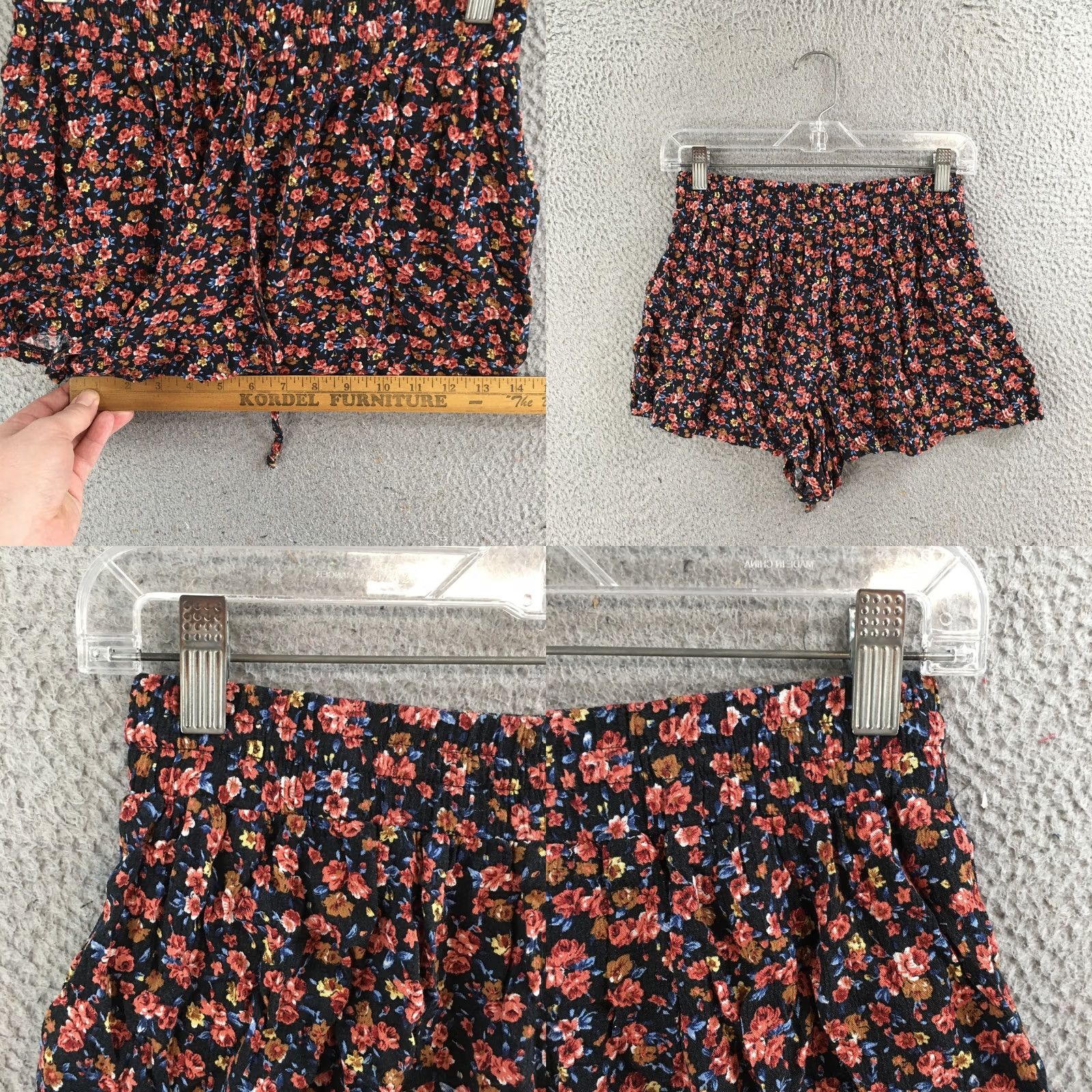 American Eagle Outfitters American Eagle Outfitters Shorts Womens XS High Rise Pull On Casual Floral Black Viscose Lineup Size 26" / US 2 / IT 38 - 8 Thumbnail