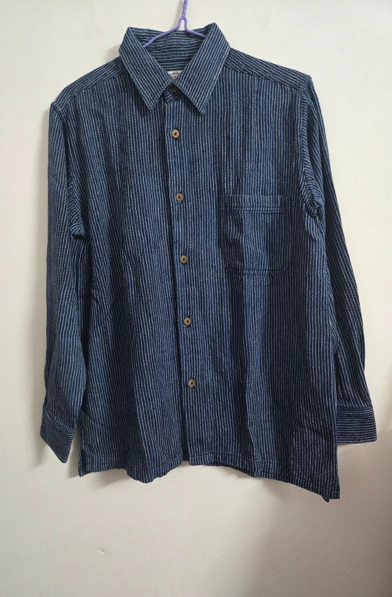 Japanese Brand Indigo Dyed Check Long Sleeve Shirt Size US S / EU 44-46 / 1 - 1 Thumbnail